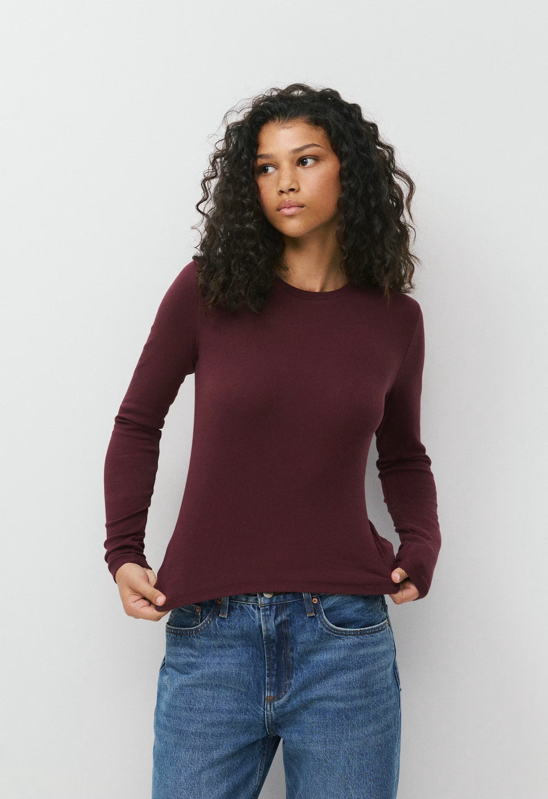 HomeStretch™ Rib Solo Longsleeve - MAGNOLIA/GALA PLUM