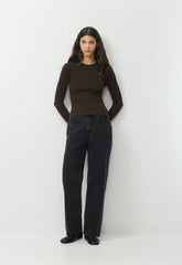 HomeStretch™ Rib Solo Longsleeve - CACAO NIB BROWN