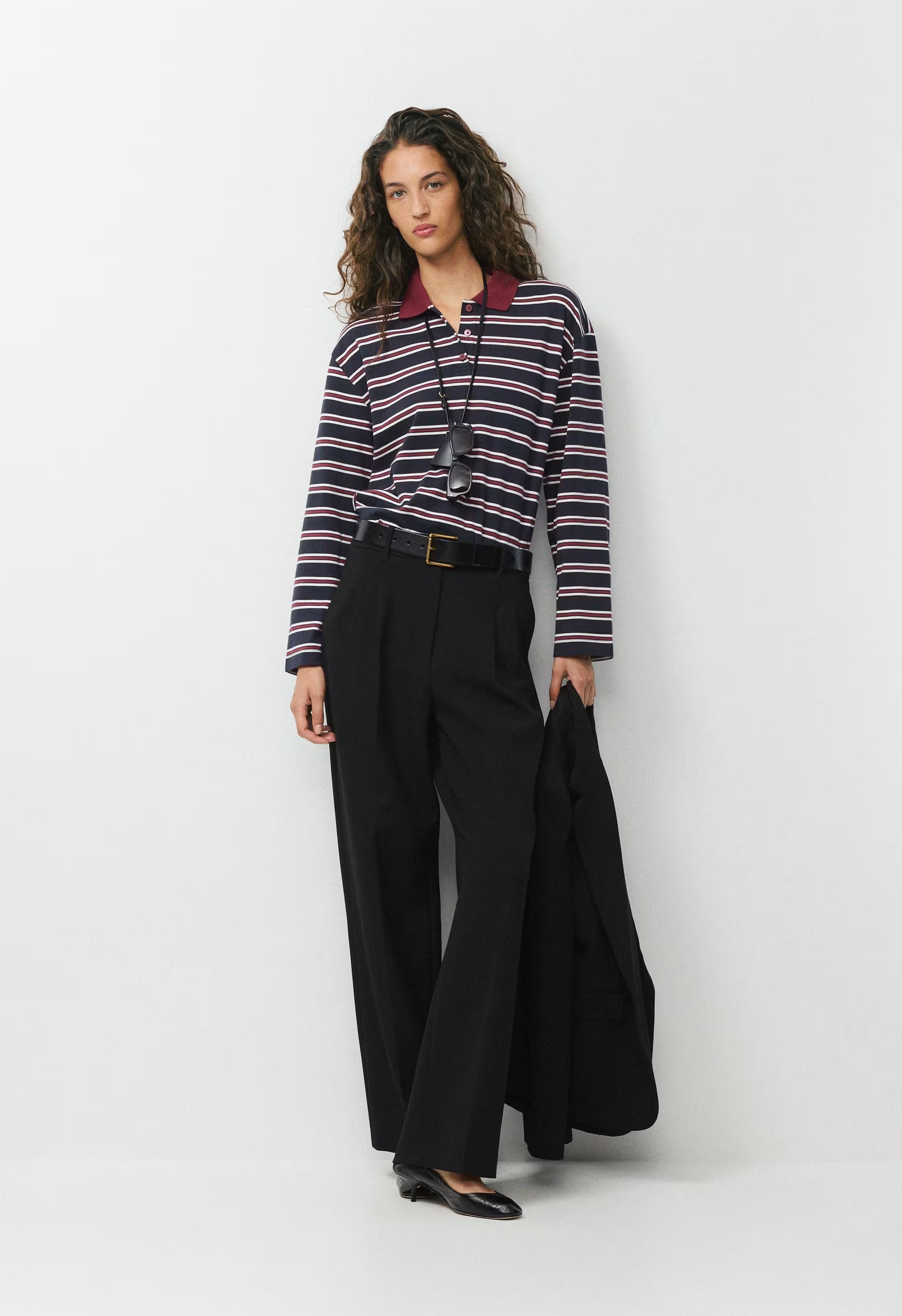 InterLock Cotton Eton Longsleeve - LT BIRCH/ DK NGHT NVY
