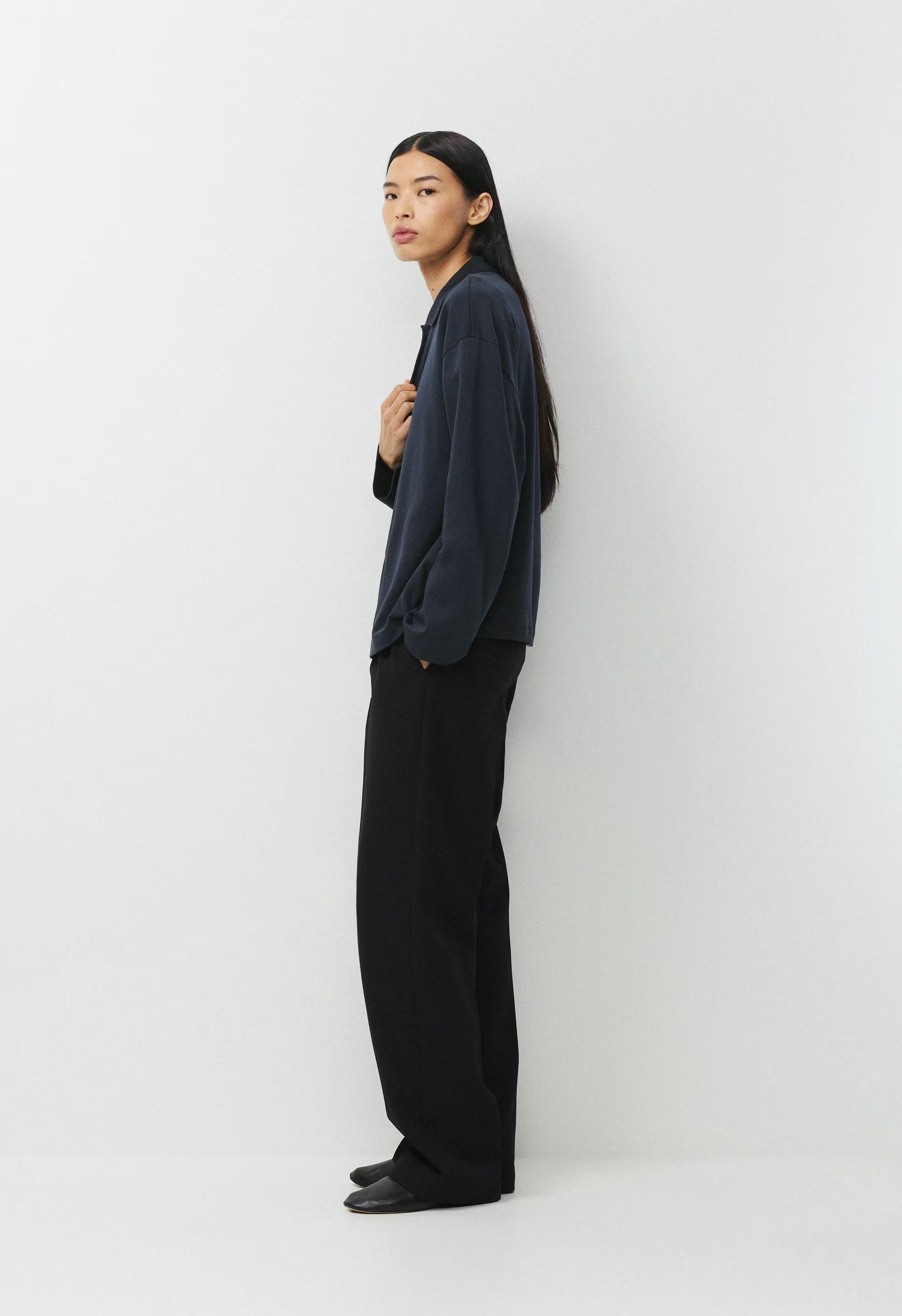 InterLock Cotton Eton Longsleeve - DARK NIGHT NAVY