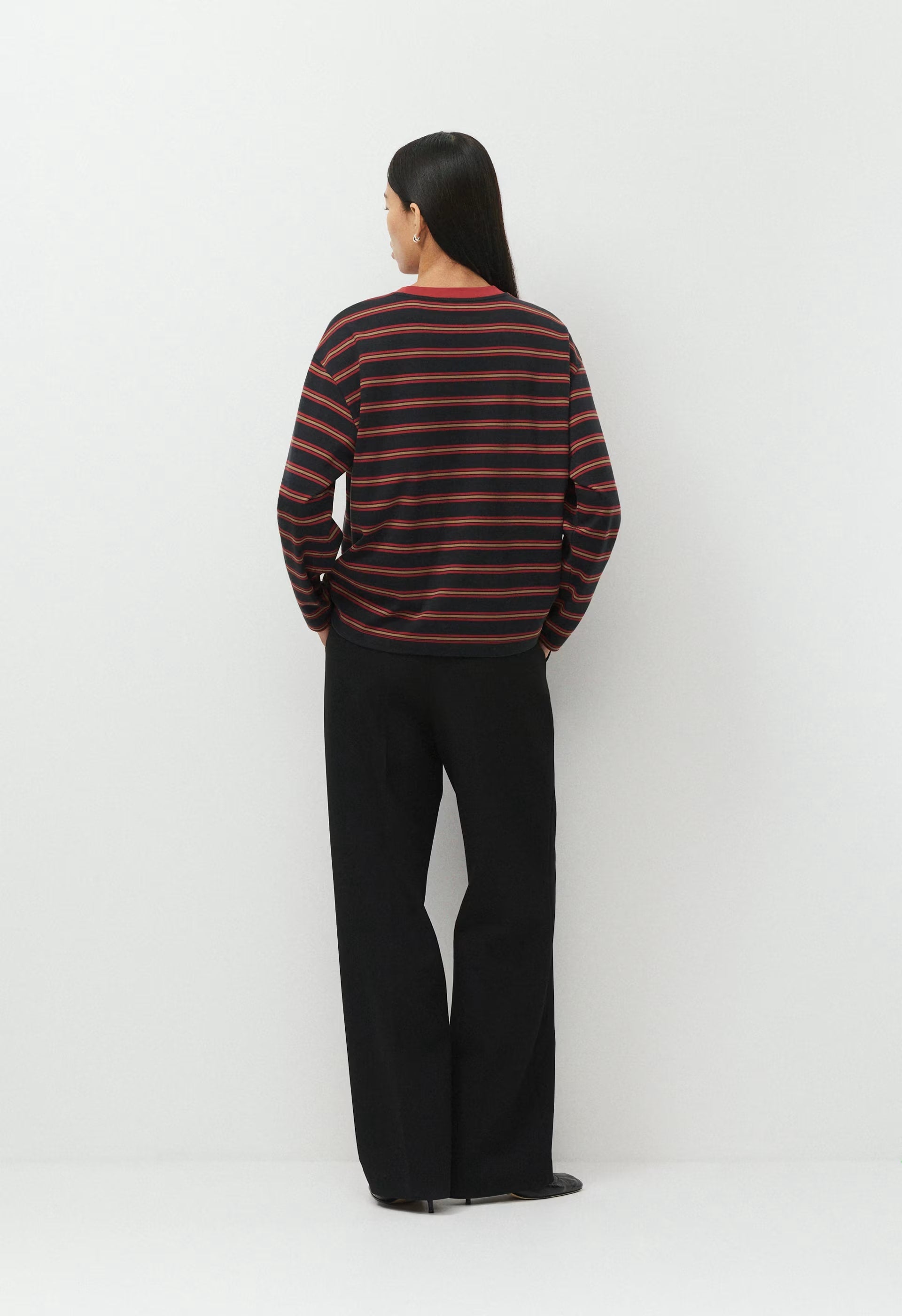 InterLock Cotton Steps Longsleeve - DK NIGHT NAVY/ORNT RED