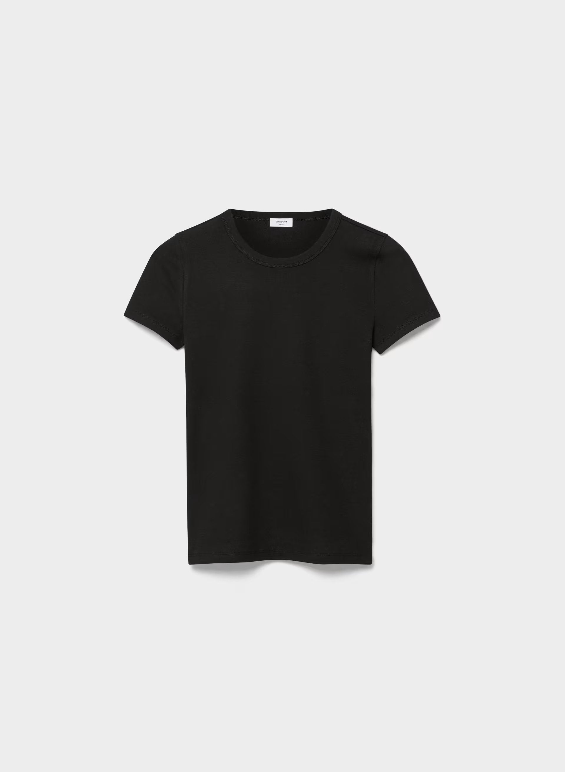 BestHug™ Little Ribbed Hip T-Shirt - BLACK