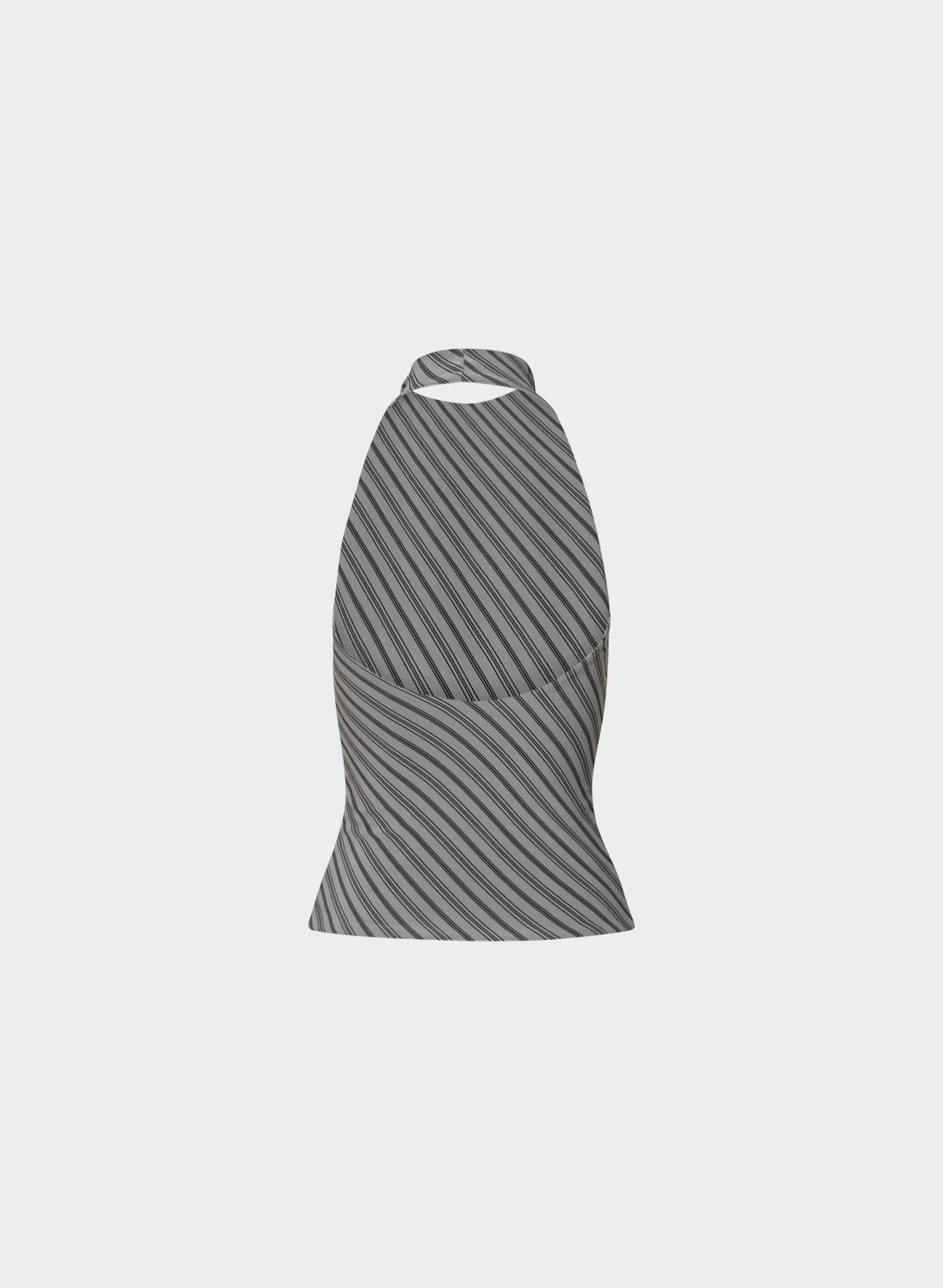 Smooth Matter™ Tower Halter Top - DARK GREY/BLACK