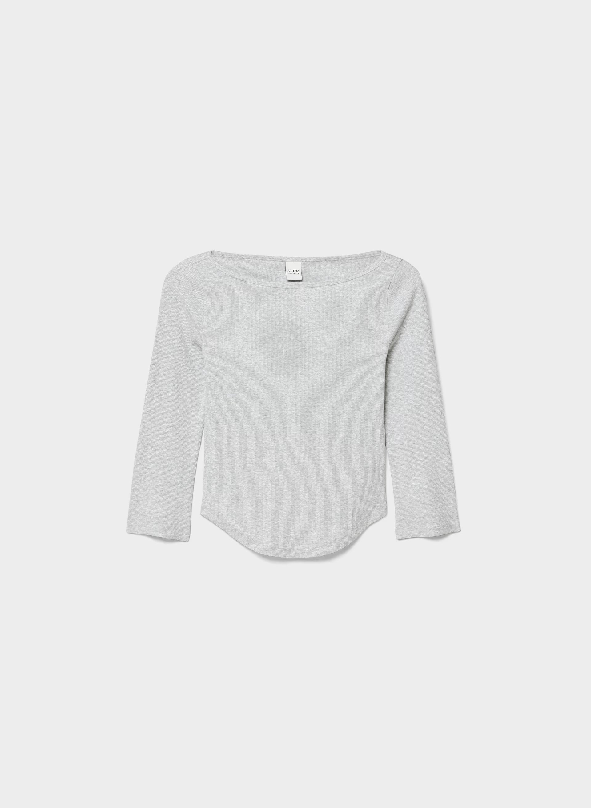 HomeStretch™ Rib Penduline T-Shirt - HEATHER CHROME