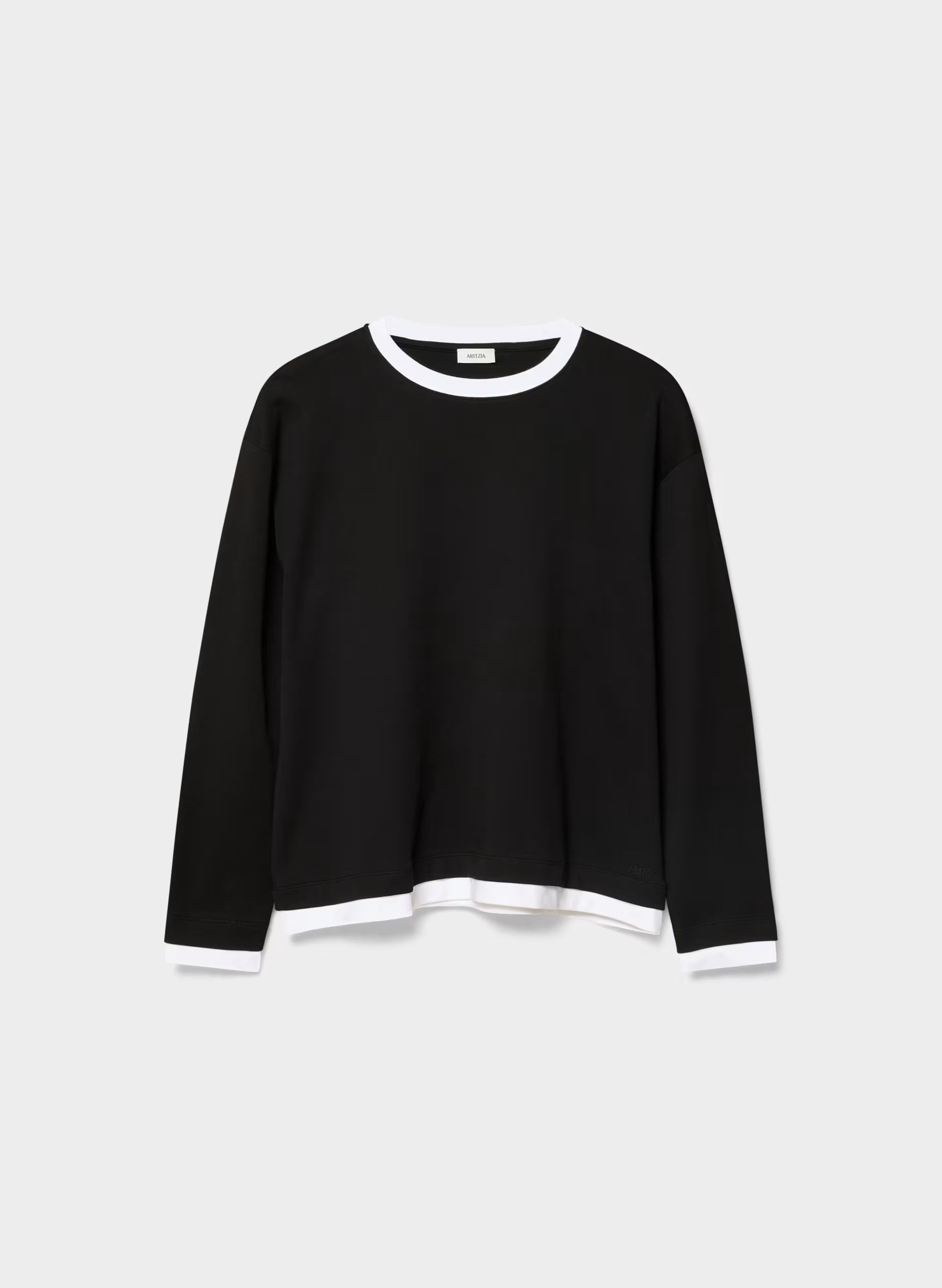 InterLock Cotton Steps Longsleeve - BLACK/WHITE