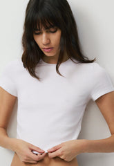 HomeStretch™ Rib Tune Waist T-Shirt - WHITE