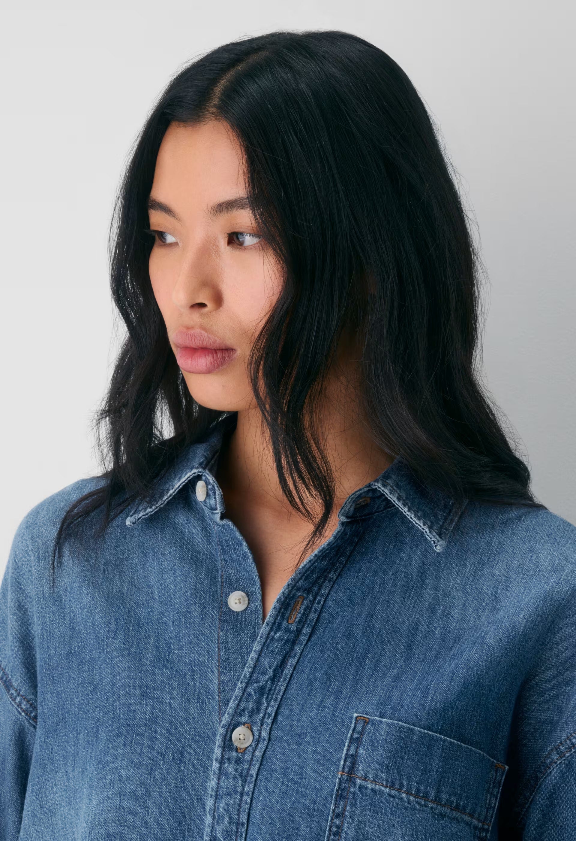 Denim Forum The '80s Comfy Denim Shirt - 5 YRS KISS N TELL BLEU