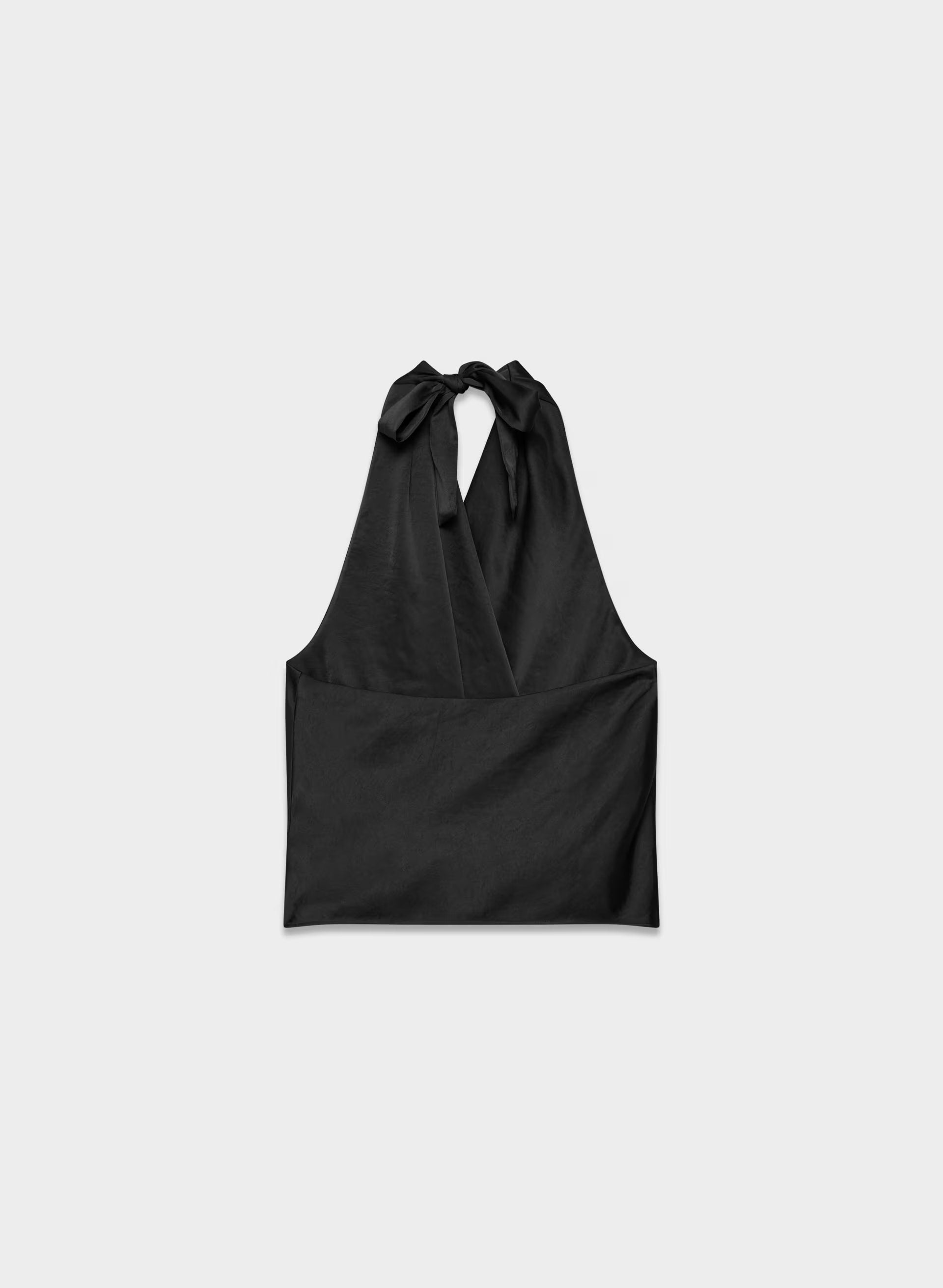 Martini Satin Halter Top - BLACK
