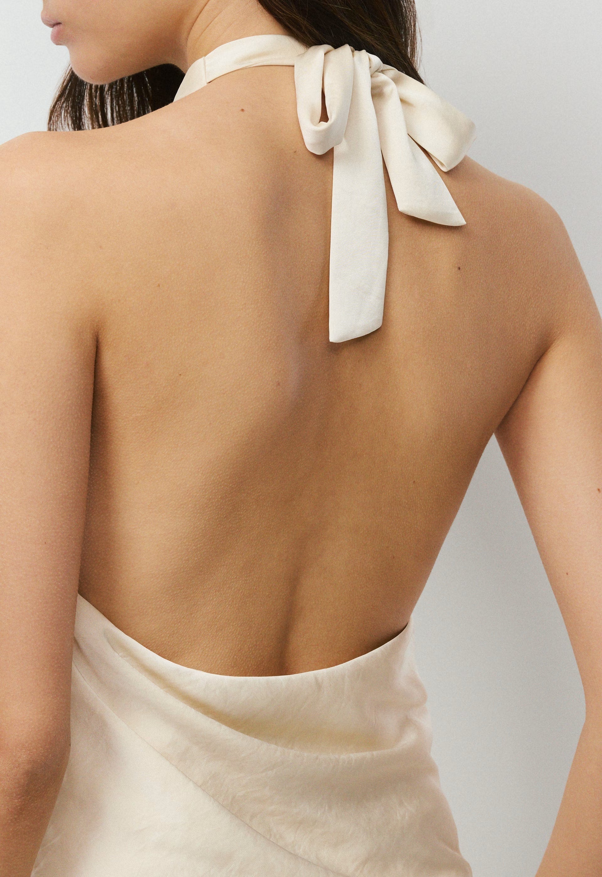 Martini Satin Halter Top - SEASIDE CREAM