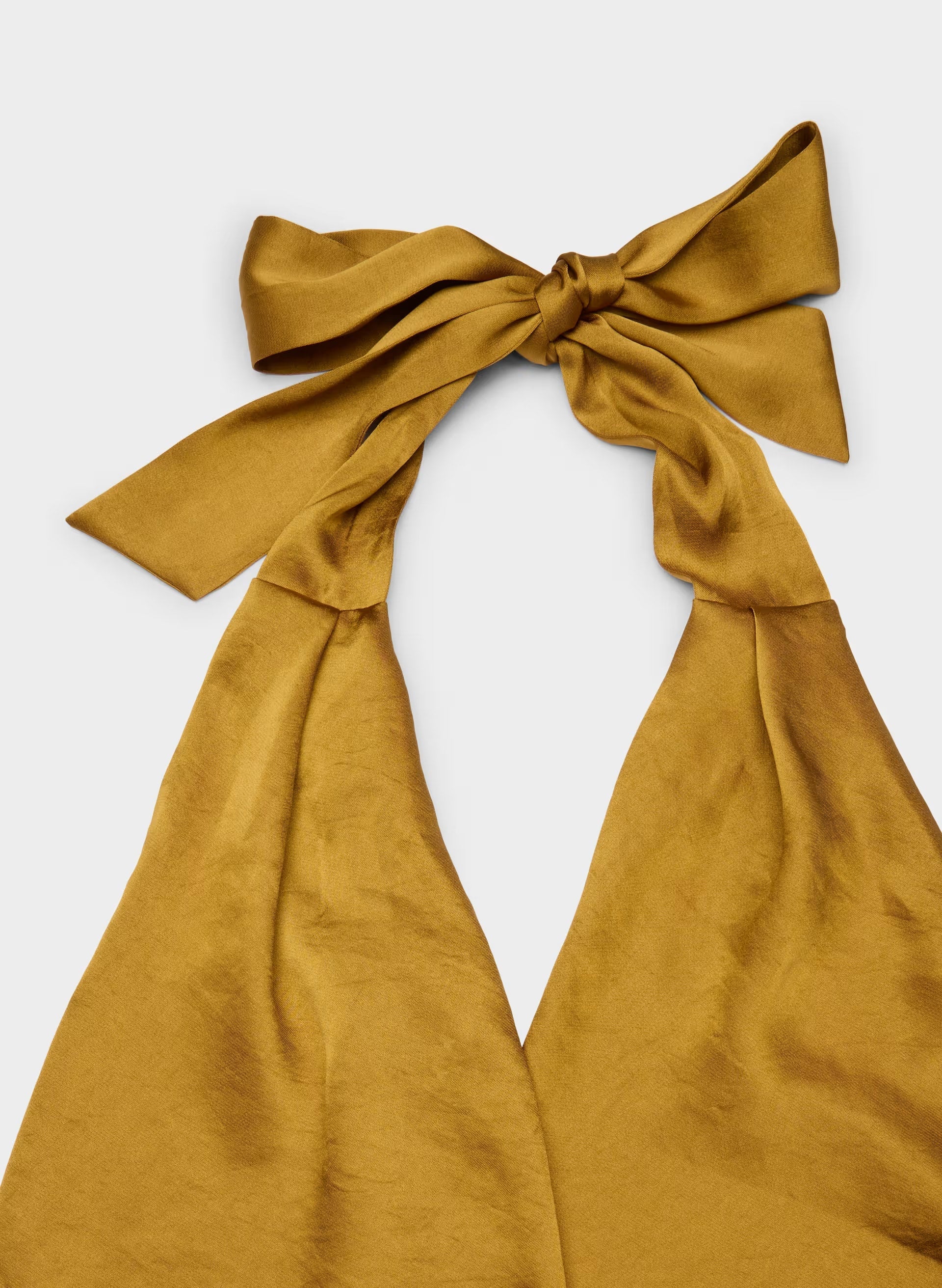 Martini Satin Halter Top - SHERRY OCHRE