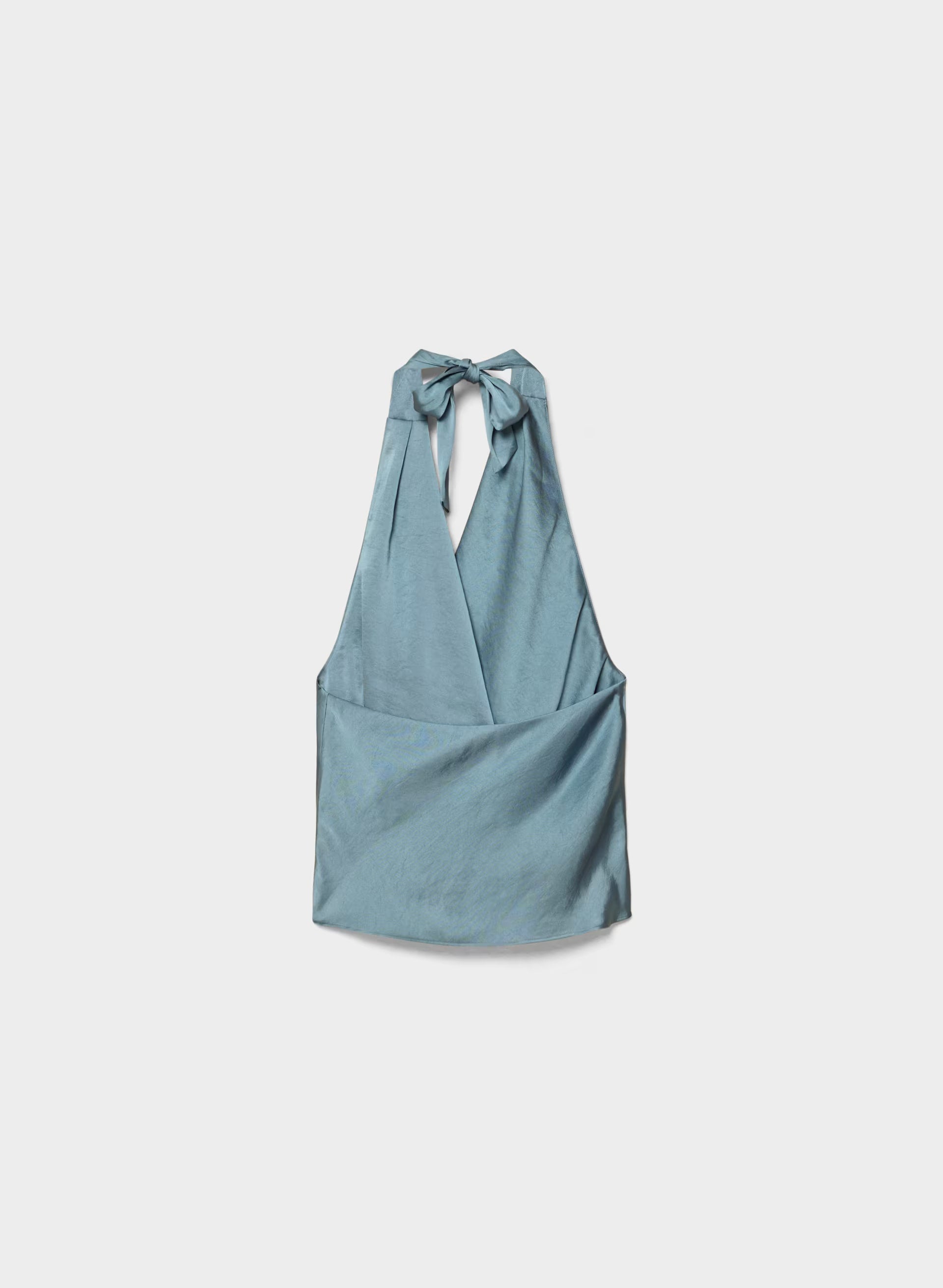Martini Satin Halter Top - BLUE MIRAGE