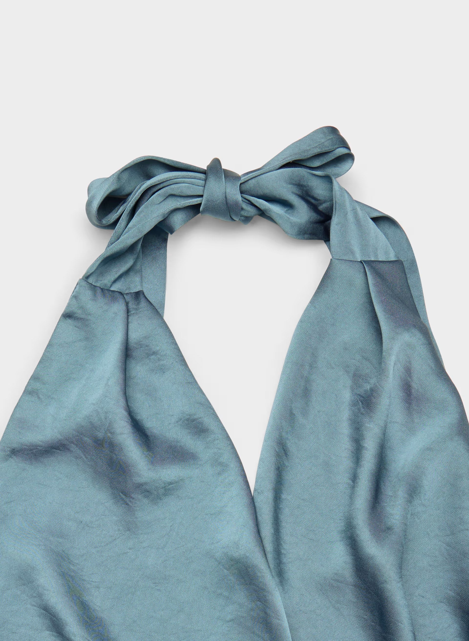 Martini Satin Halter Top - BLUE MIRAGE