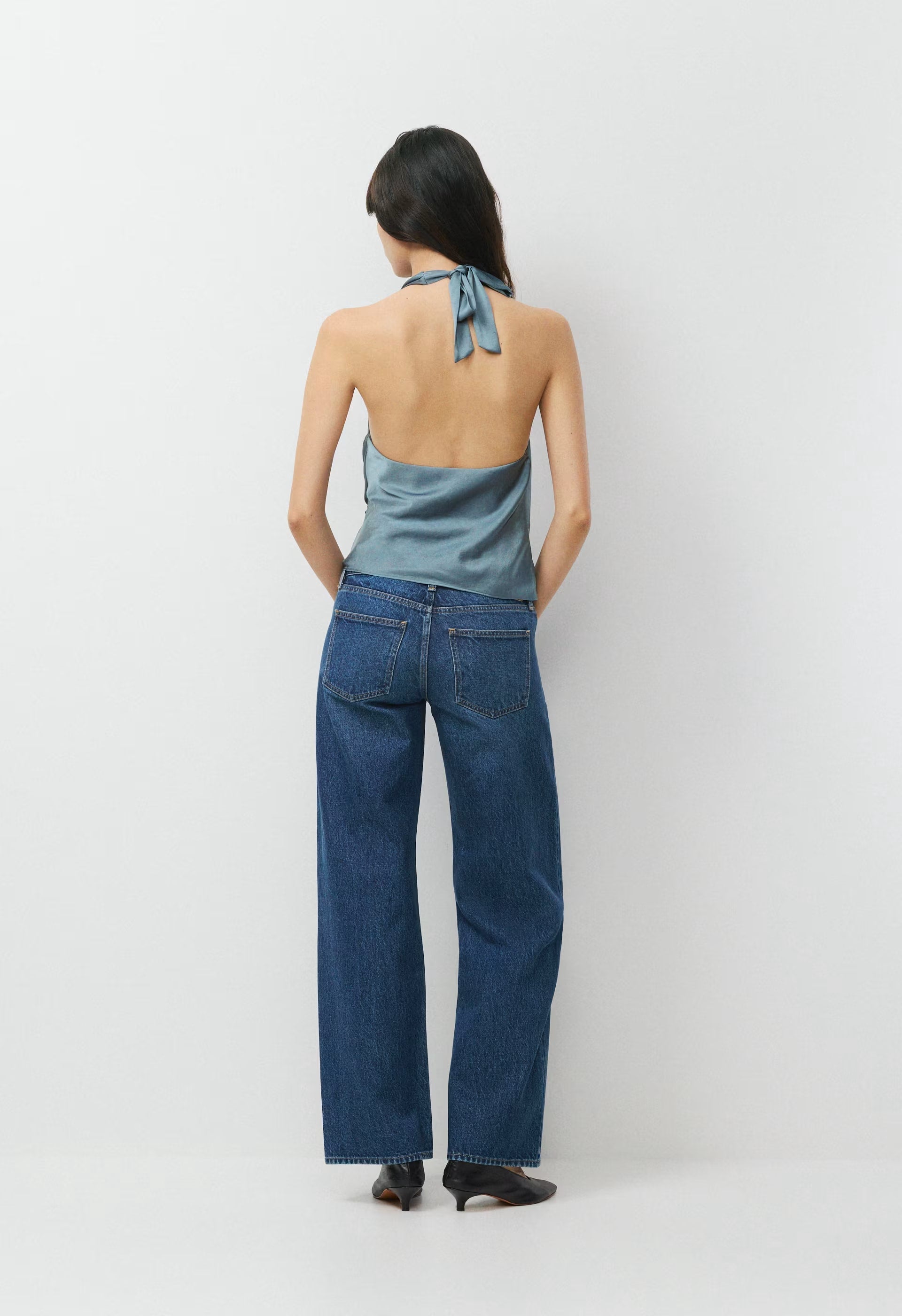 Martini Satin Halter Top - BLUE MIRAGE
