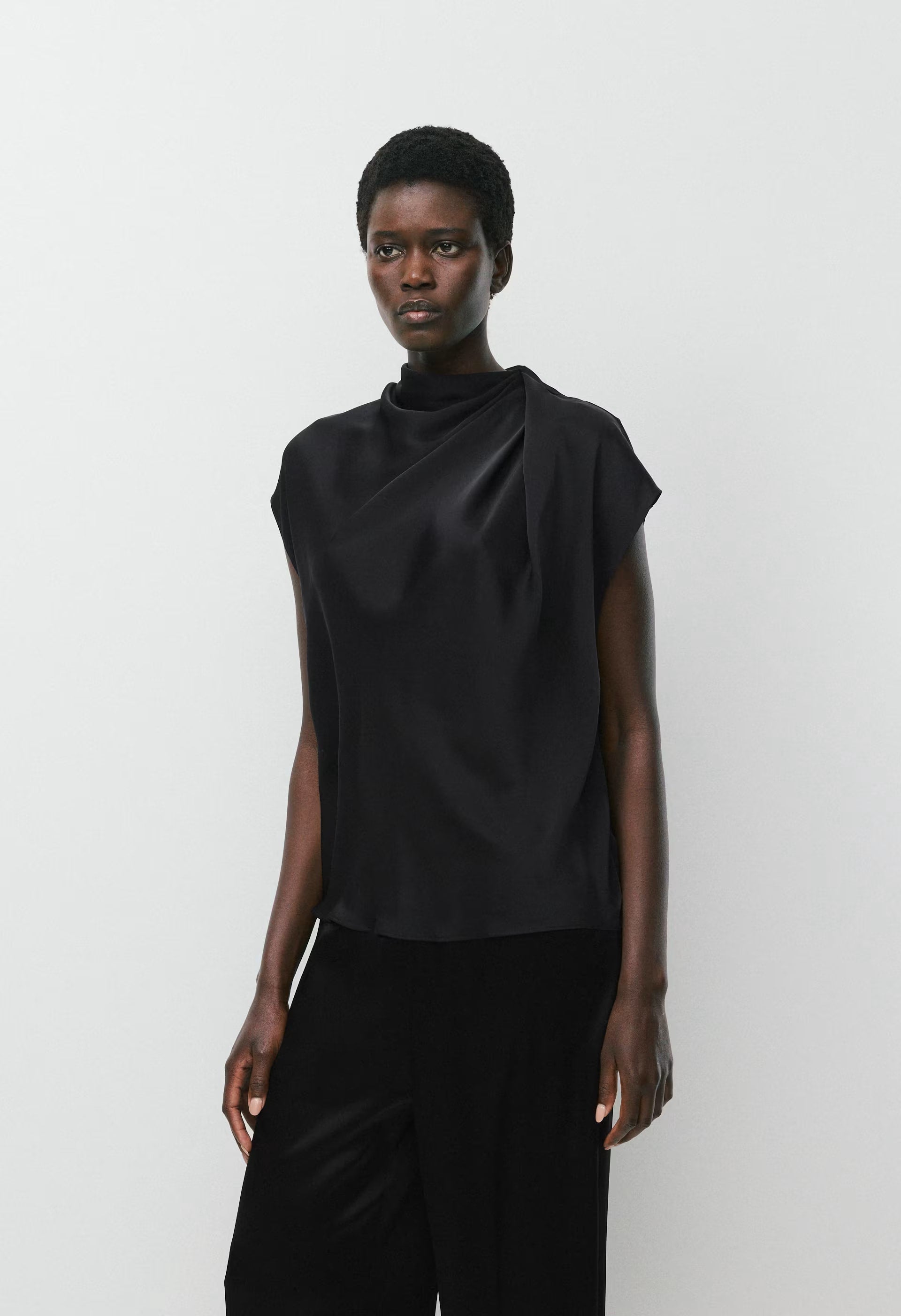 Nominee Satin Blouse - BLACK