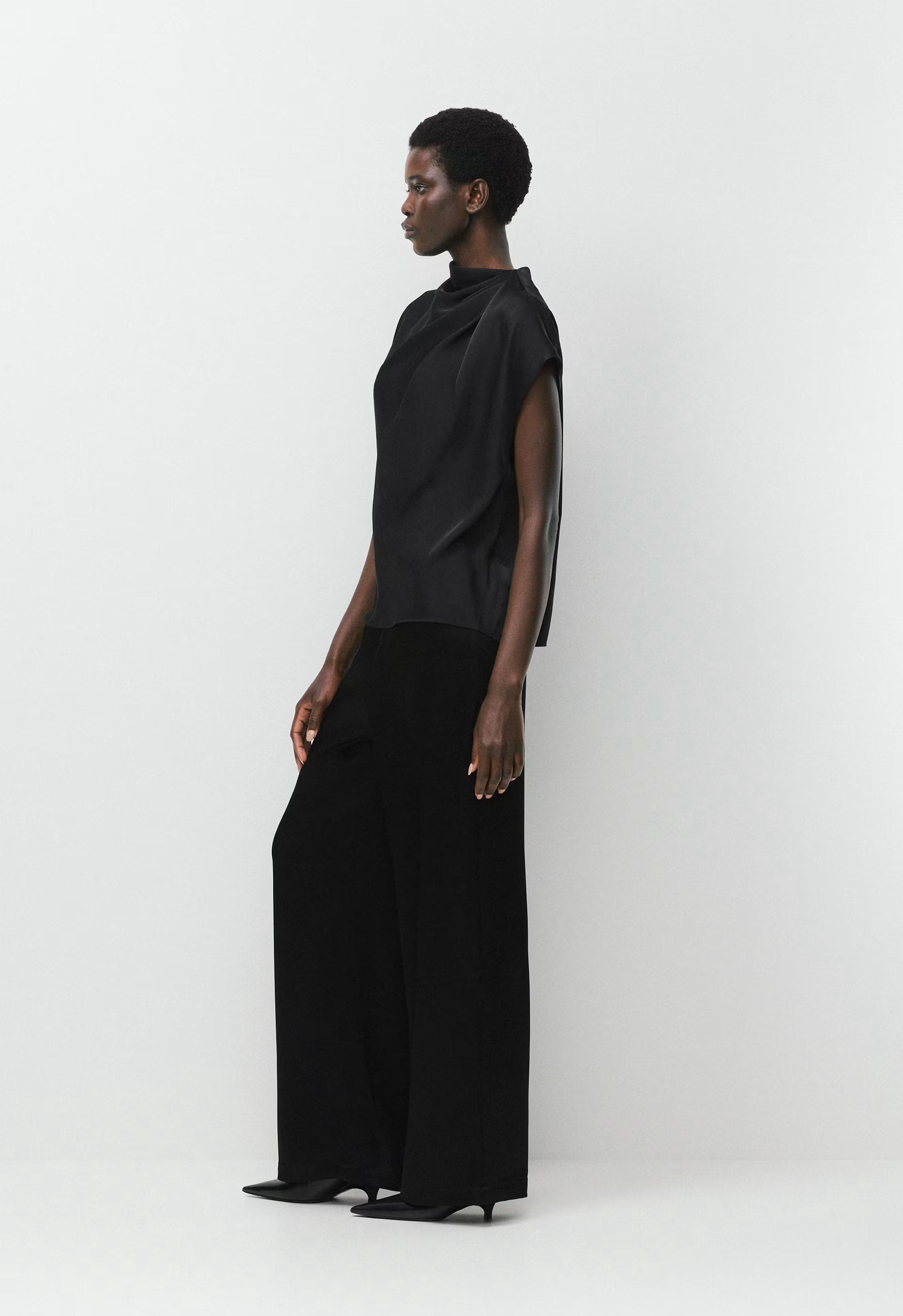 Nominee Satin Blouse - BLACK