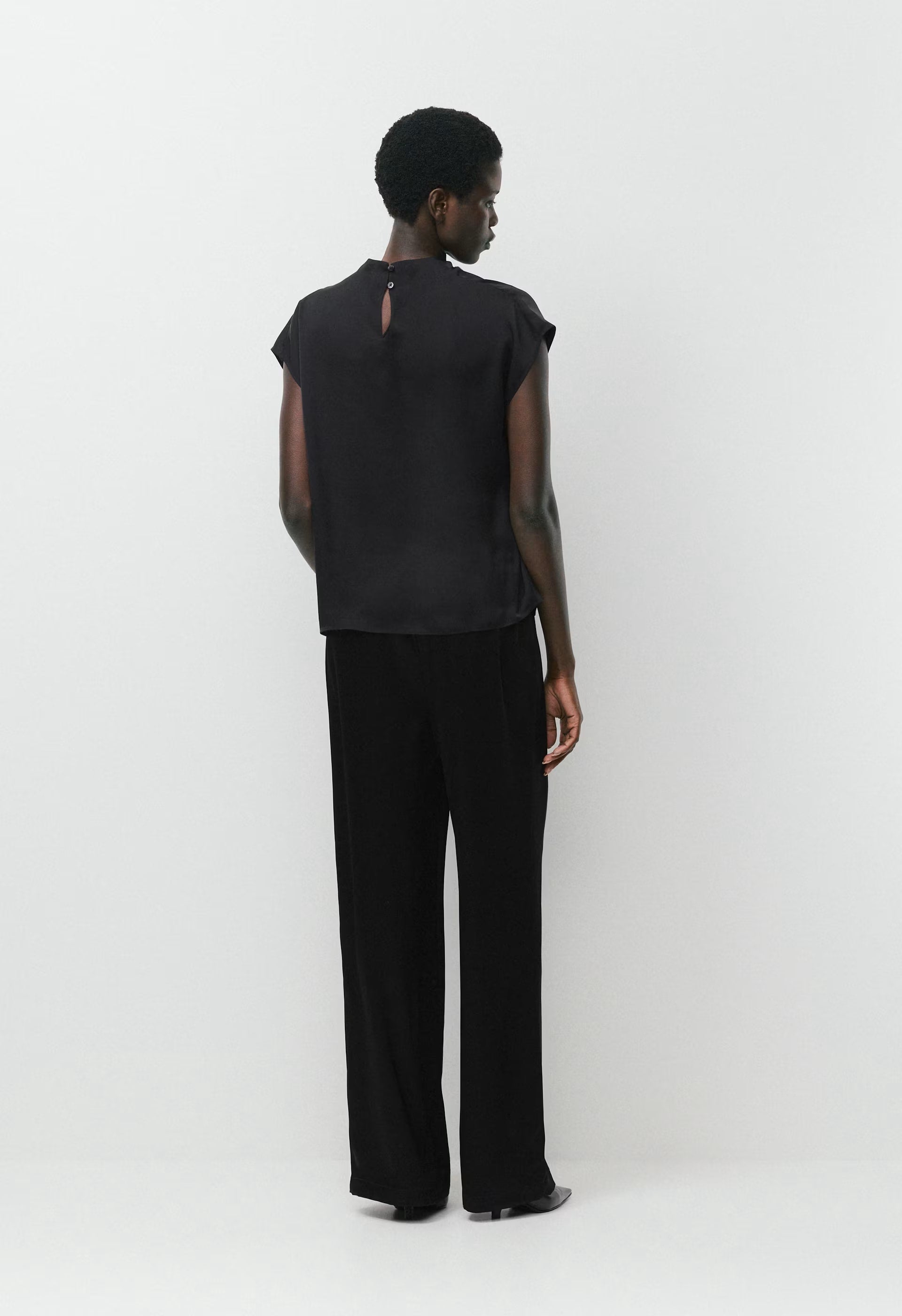 Nominee Satin Blouse - BLACK
