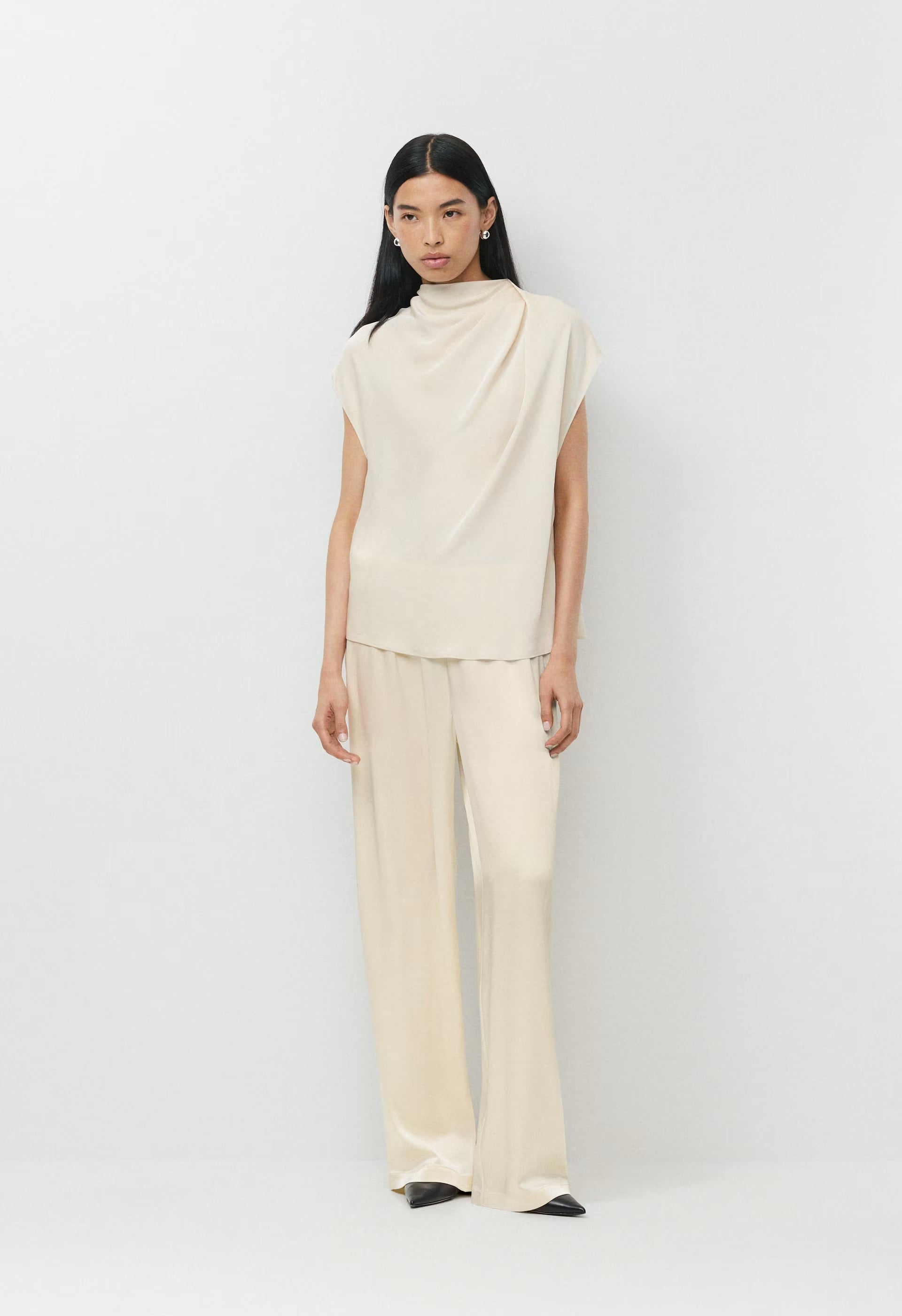 Nominee Satin Blouse - FLINT GREEN