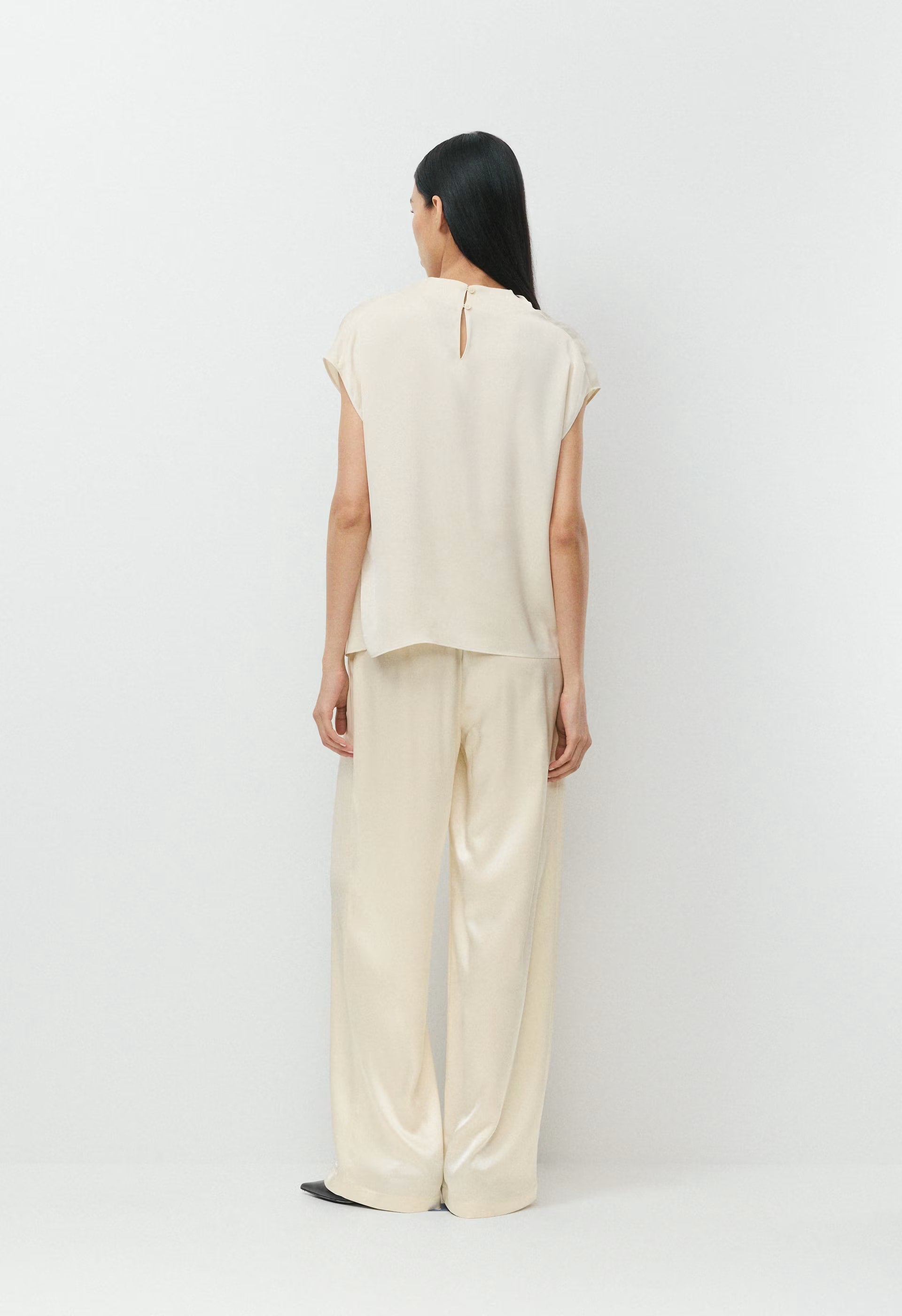 Nominee Satin Blouse - FLINT GREEN
