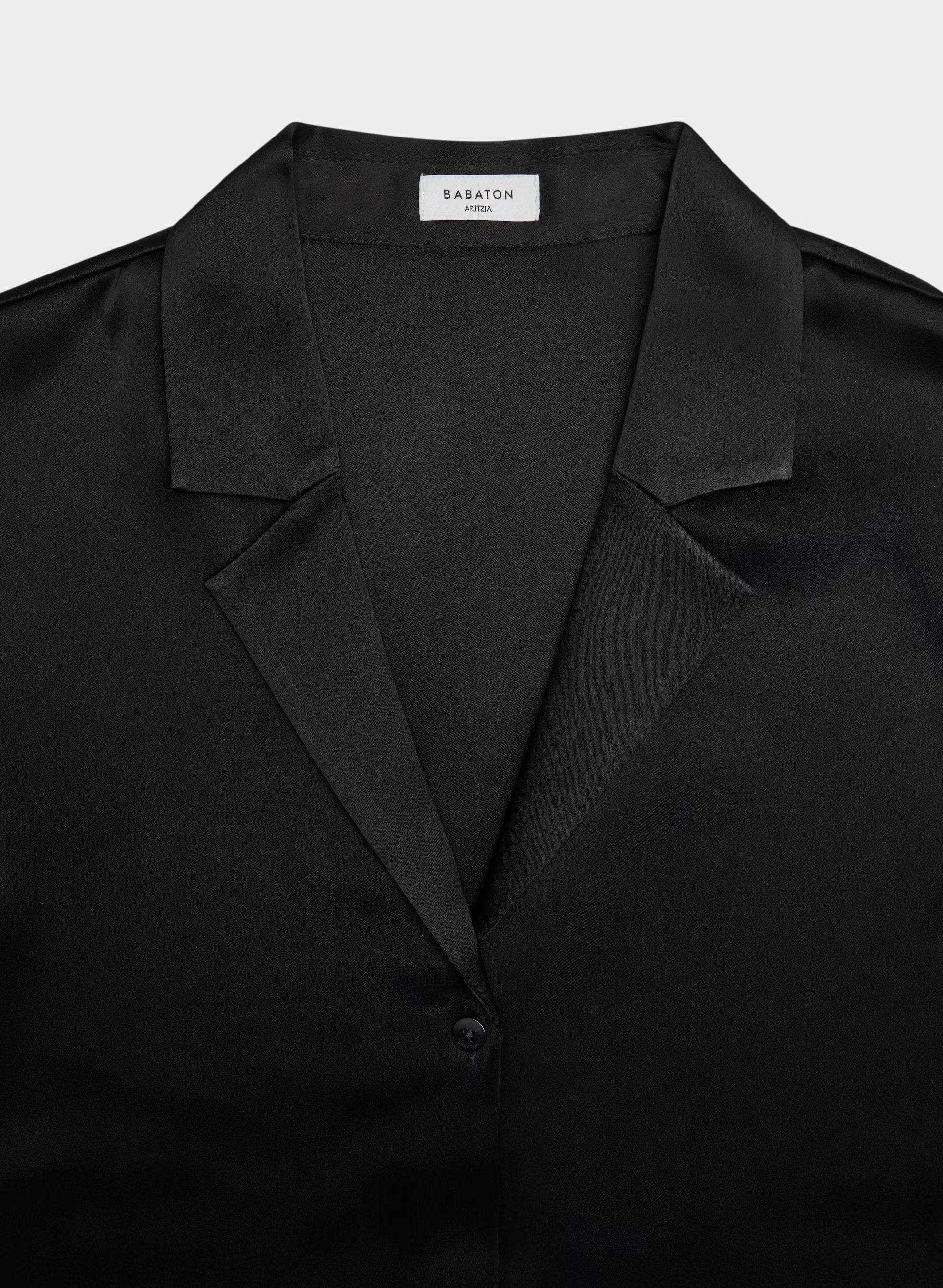 Dover Satin Shirt - BLACK