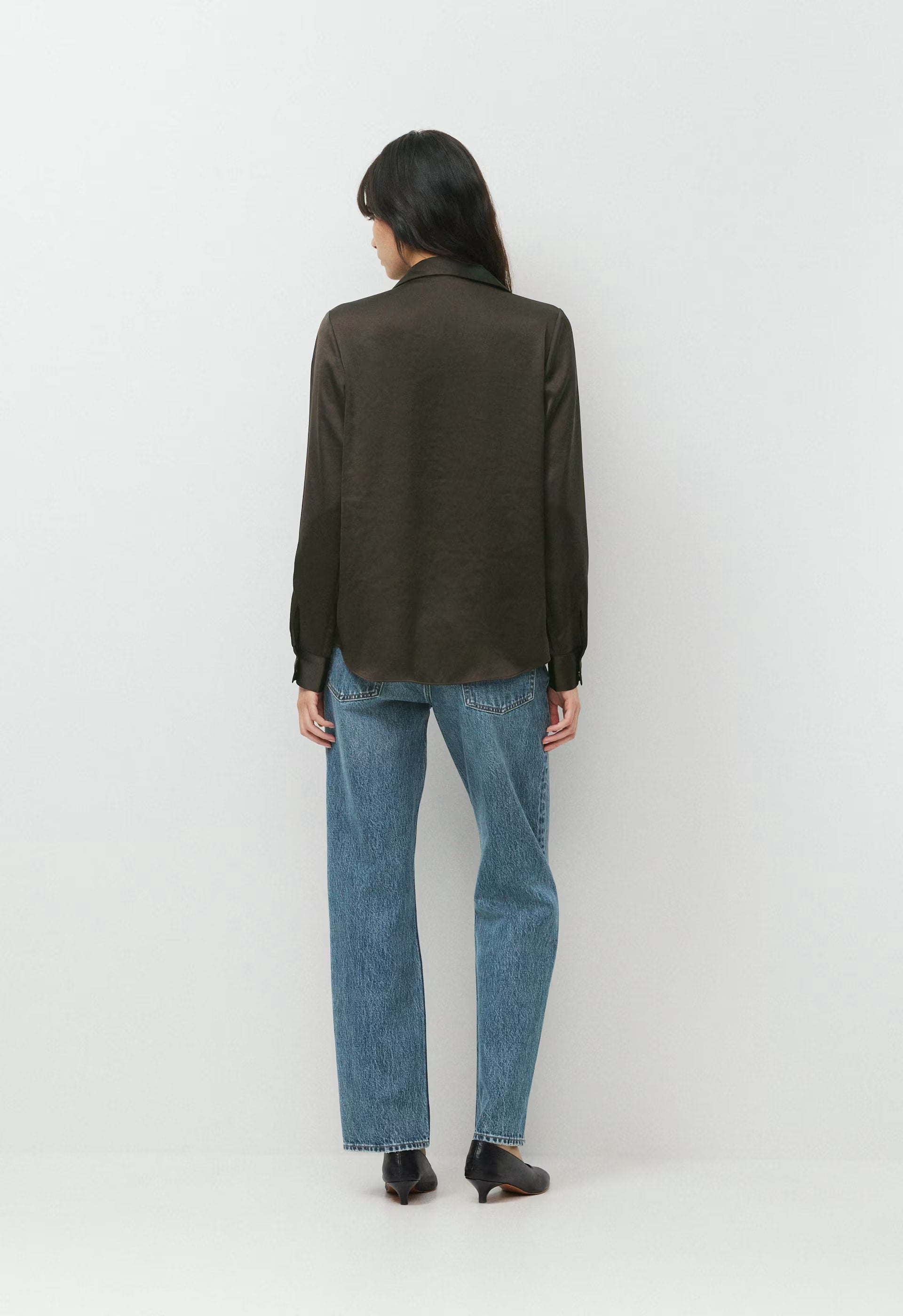 Baker Satin Shirt - CACAO NIB BROWN