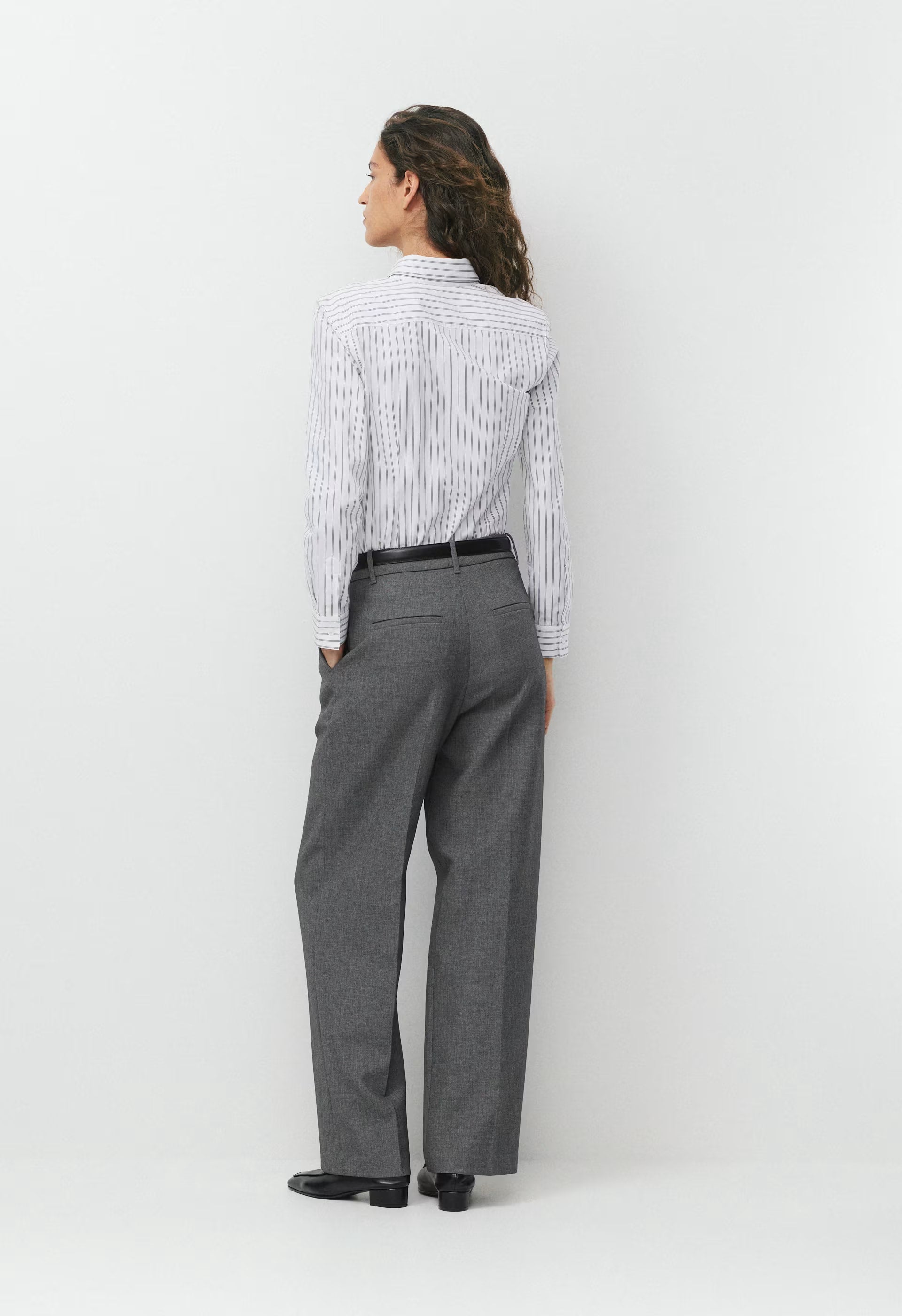 Chronicle Slim Poplin Shirt - CALVIN STRP BT WT/ADML
