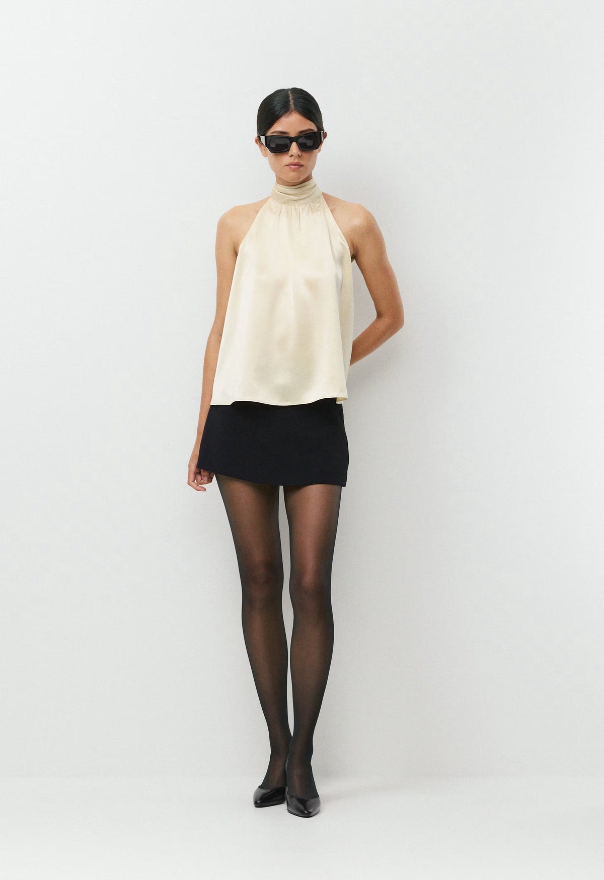 Fallaway Satin Top - SEASIDE CREAM