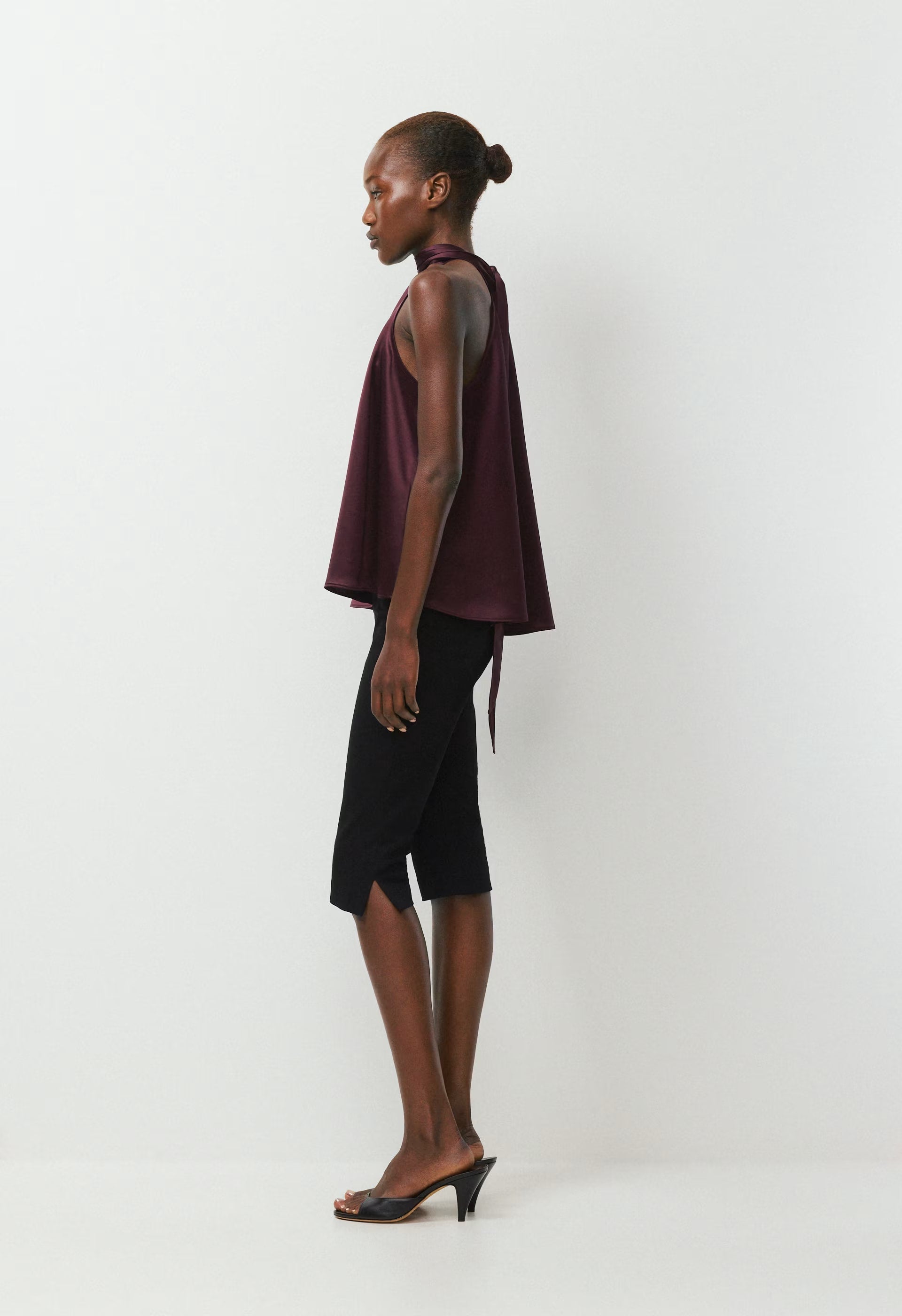 Fallaway Satin Top - GALA PLUM