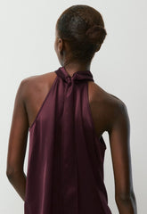 Fallaway Satin Top - GALA PLUM