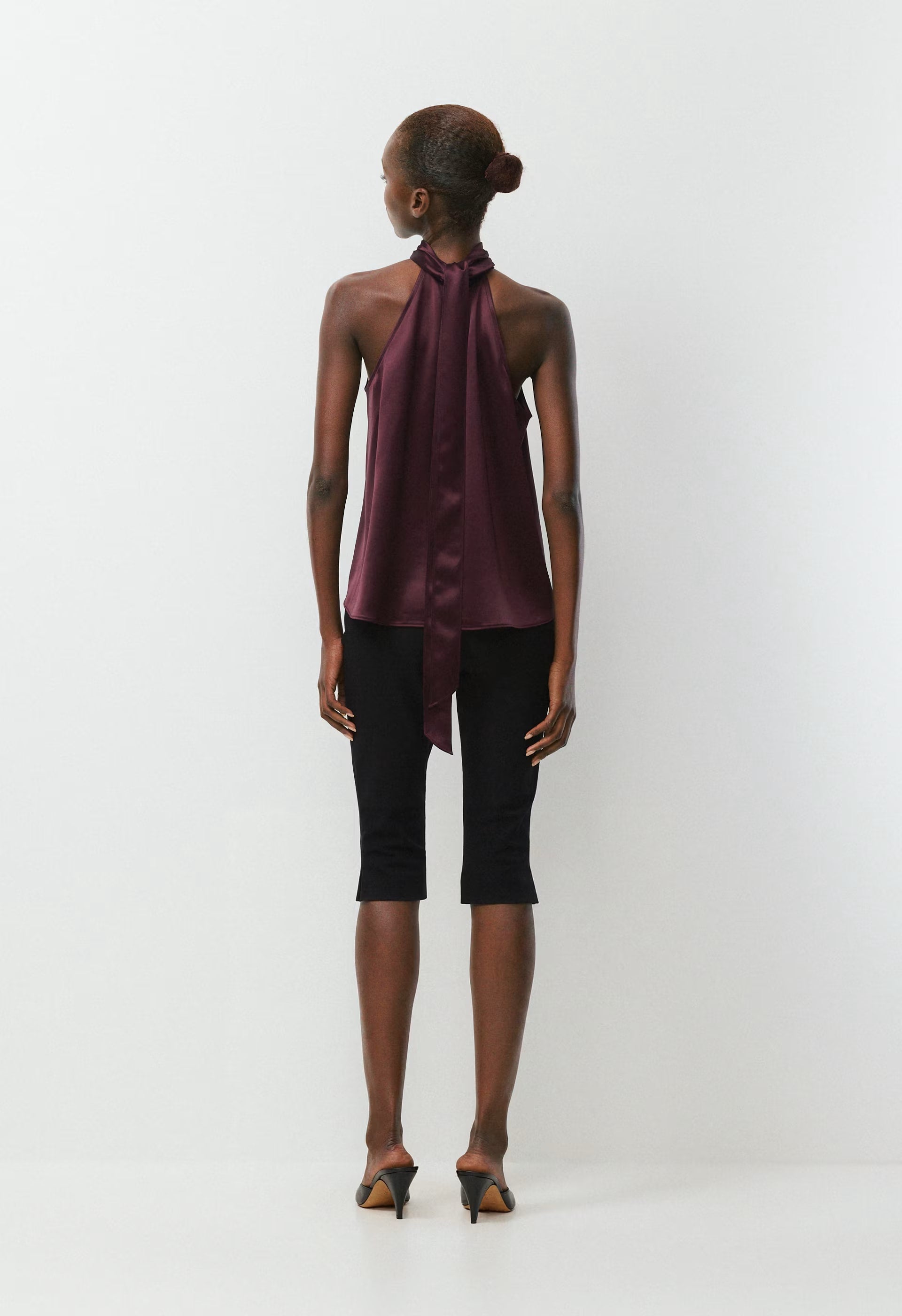 Fallaway Satin Top - GALA PLUM