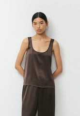 Asset Satin Top - RICH MOCHA BROWN