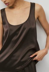 Asset Satin Top - RICH MOCHA BROWN