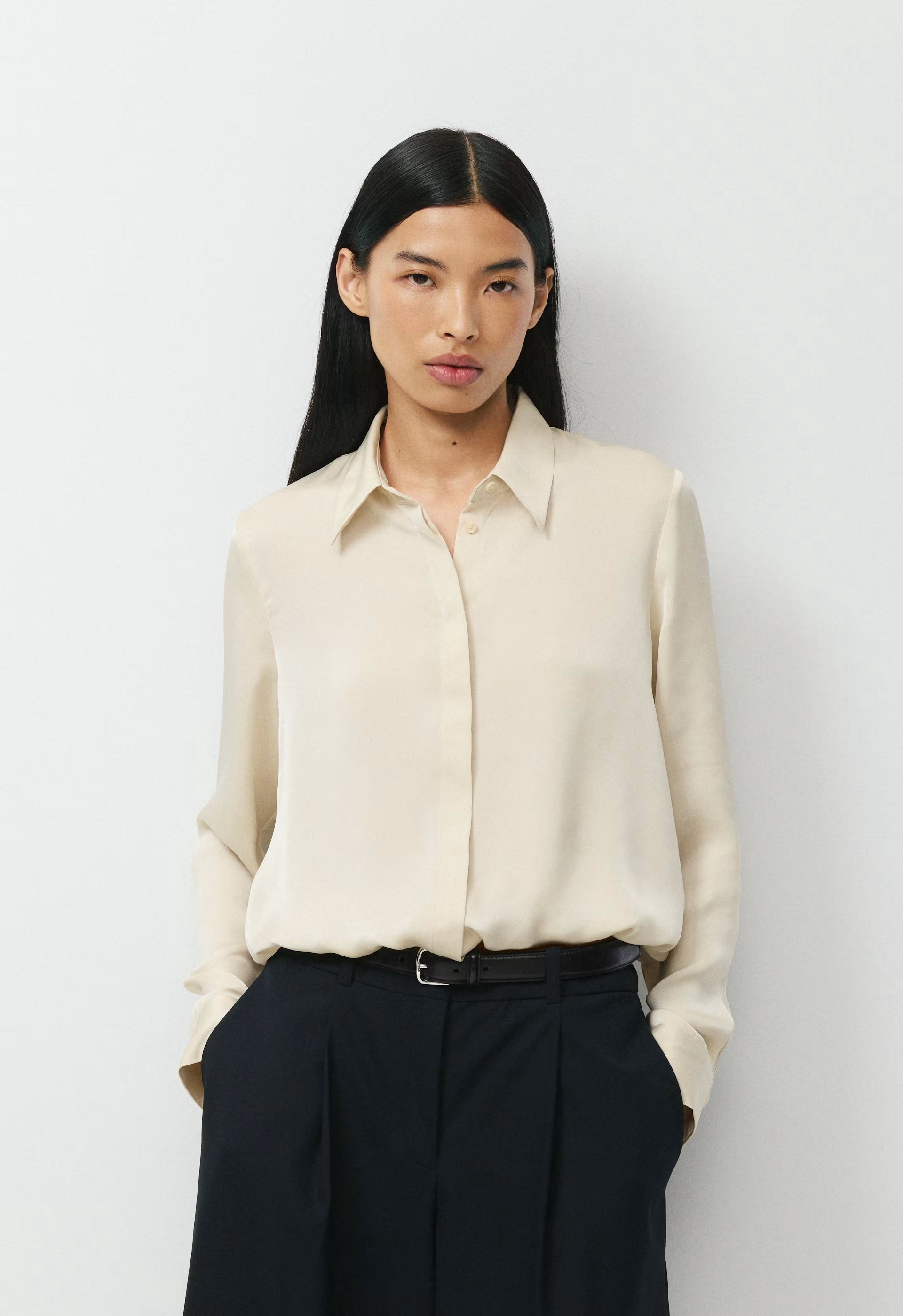 Vantage Satin Blouse - SEASIDE CREAM