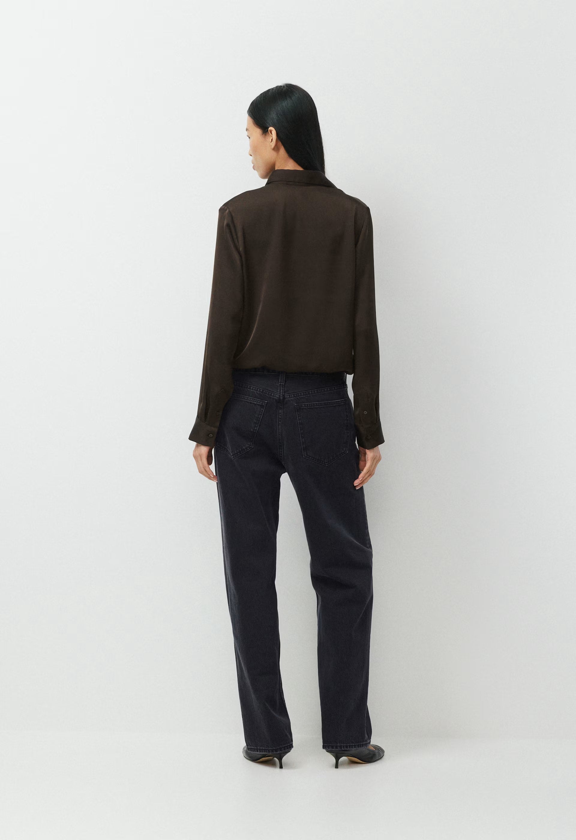 Vantage Satin Blouse - CACAO NIB BROWN