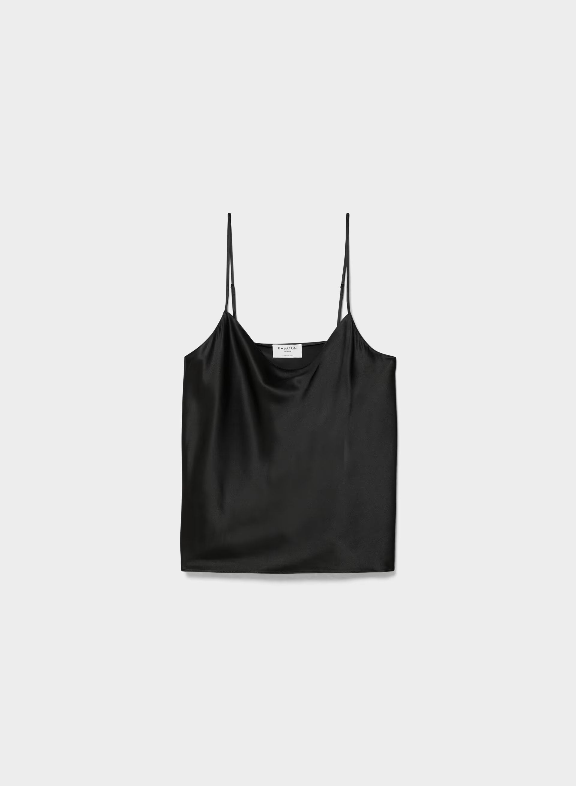 Median Silk Camisole - BLACK