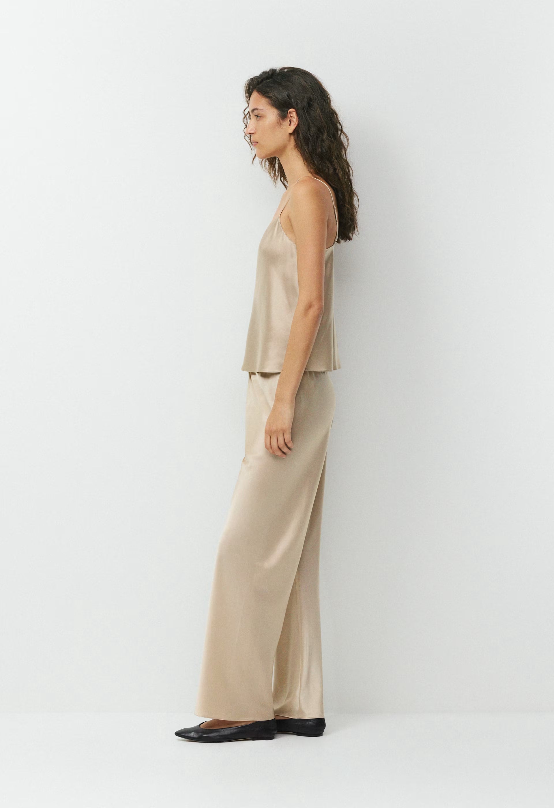 Median Silk Camisole - MARCONA BEIGE