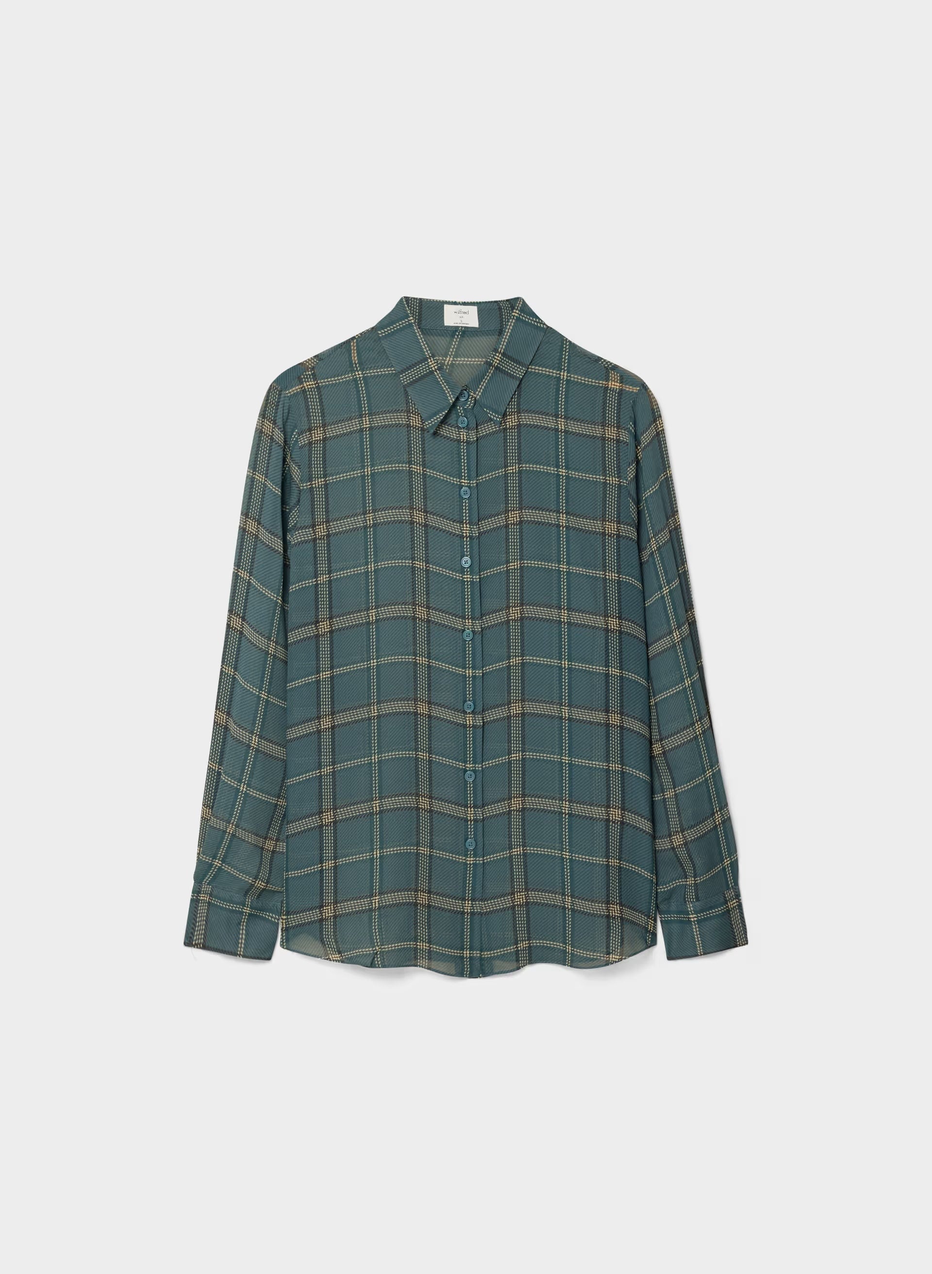 Baker Silk Shirt - BLUE MIRGE/DK NGHT NVY