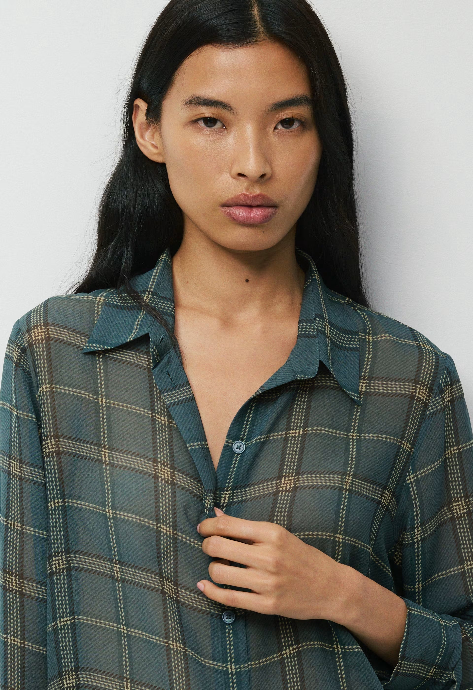 Baker Silk Shirt - BLUE MIRGE/DK NGHT NVY