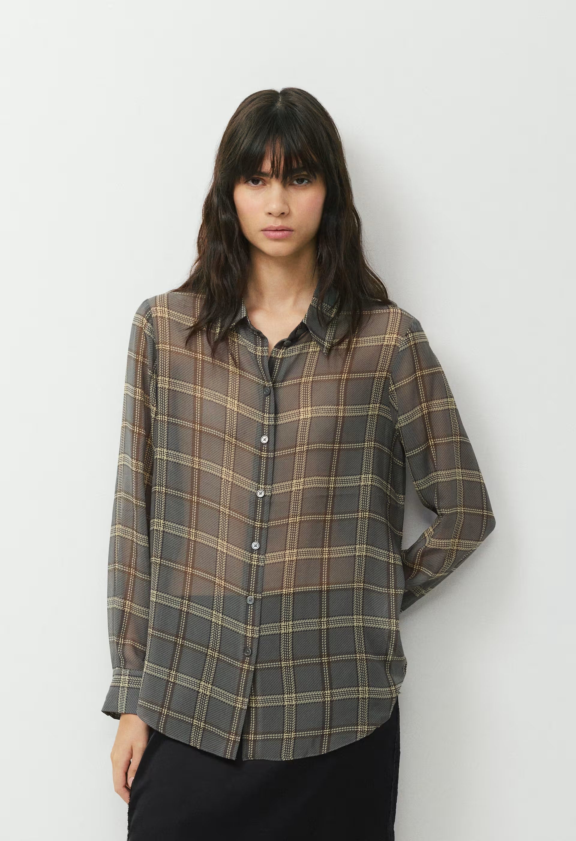 Baker Silk Shirt - DK GREY/ SSIDE CREAM