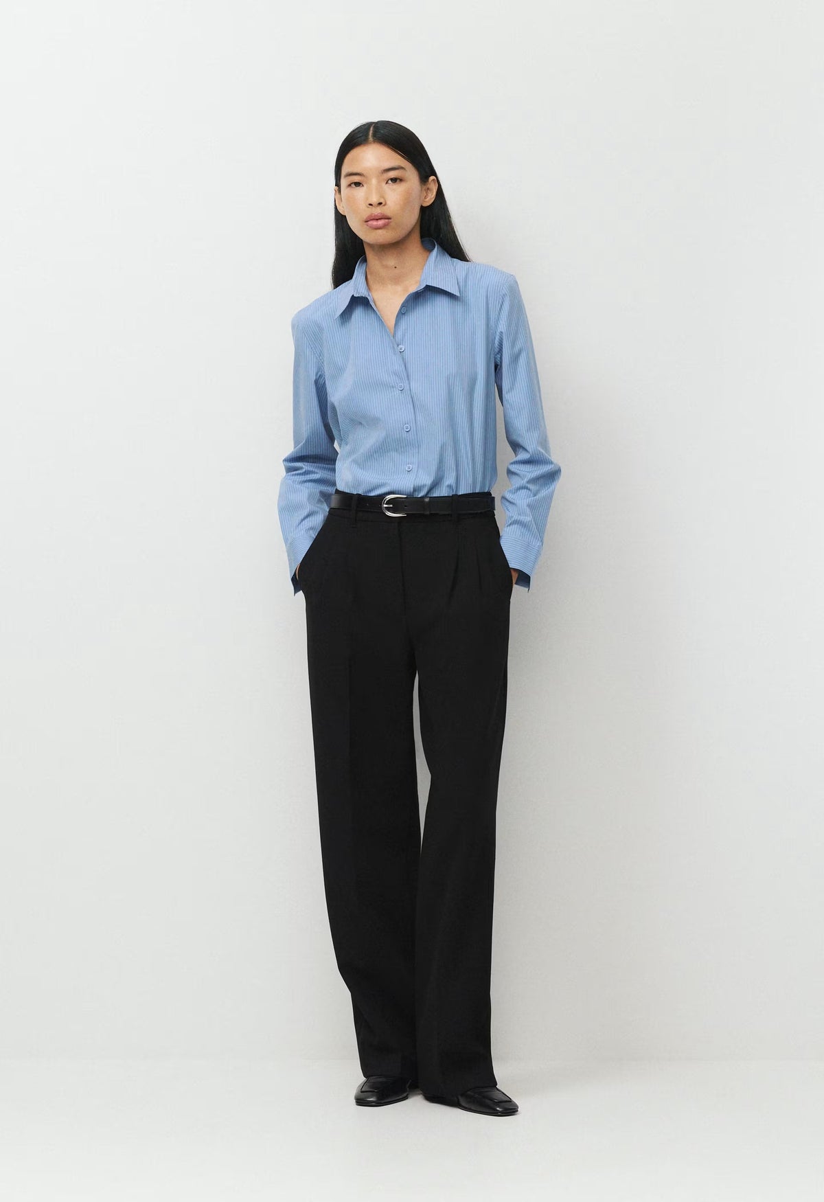 Concourse Poplin Shirt - CRNFL BLE/CHCO BROWN