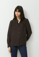 Delphine Silk Blouse - CACAO NIB BROWN