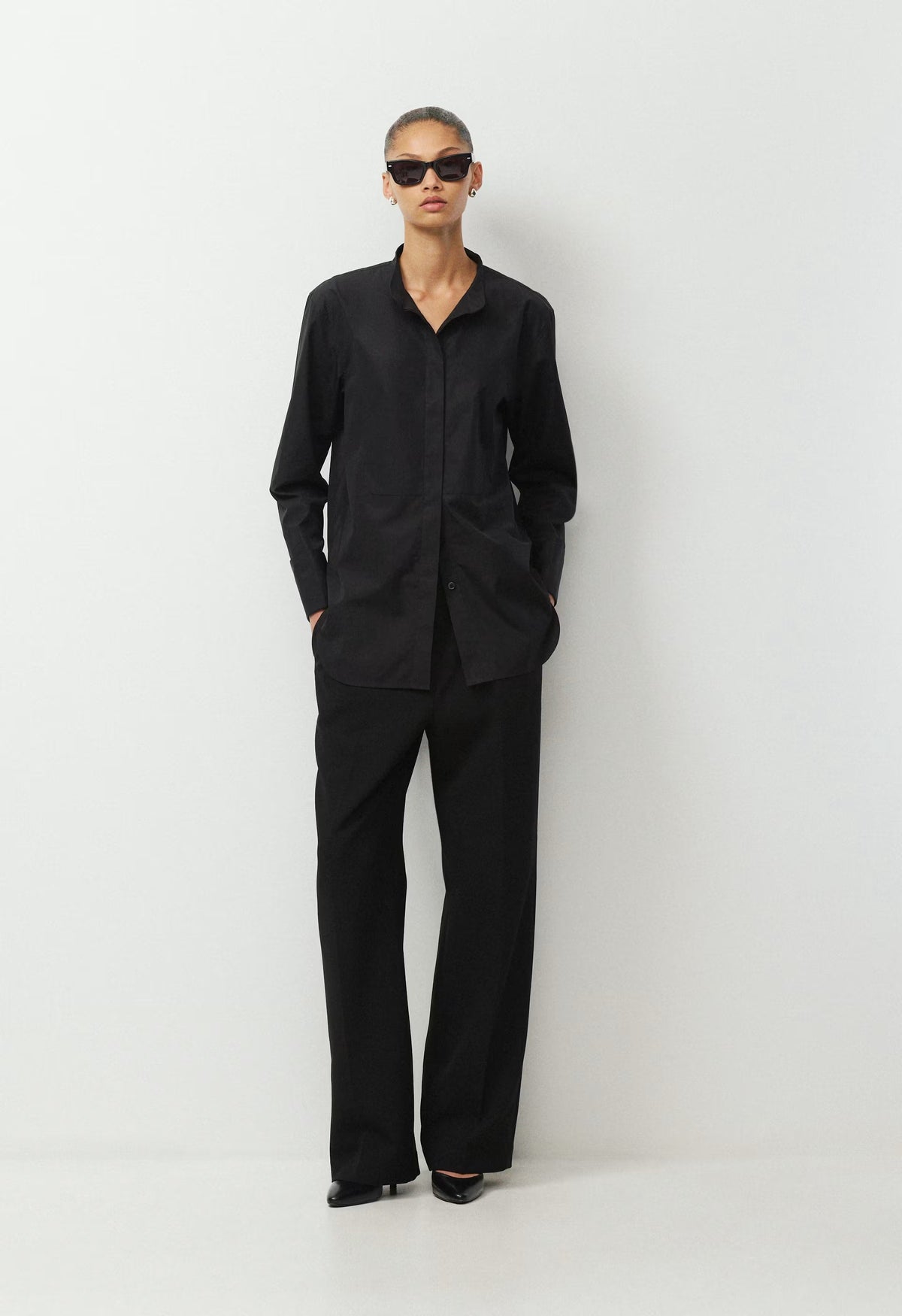 District Poplin Shirt - BLACK