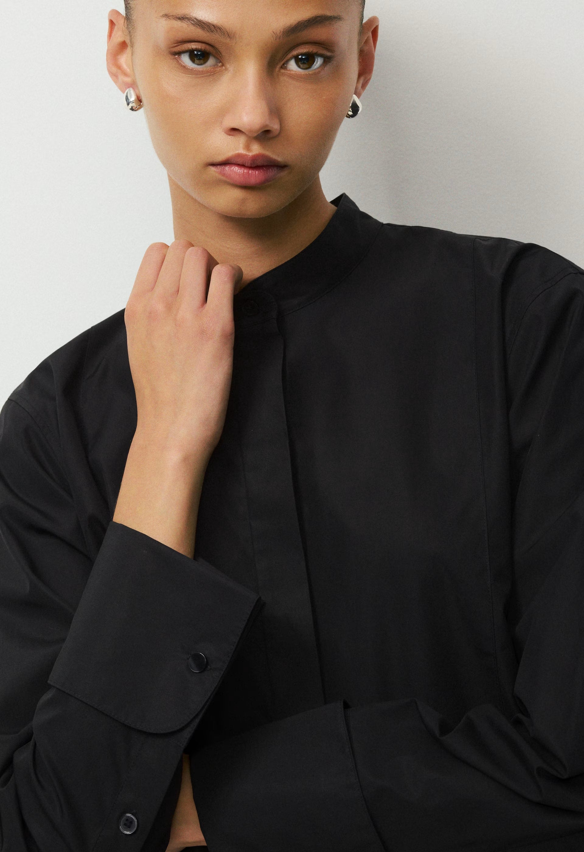 District Poplin Shirt - BLACK