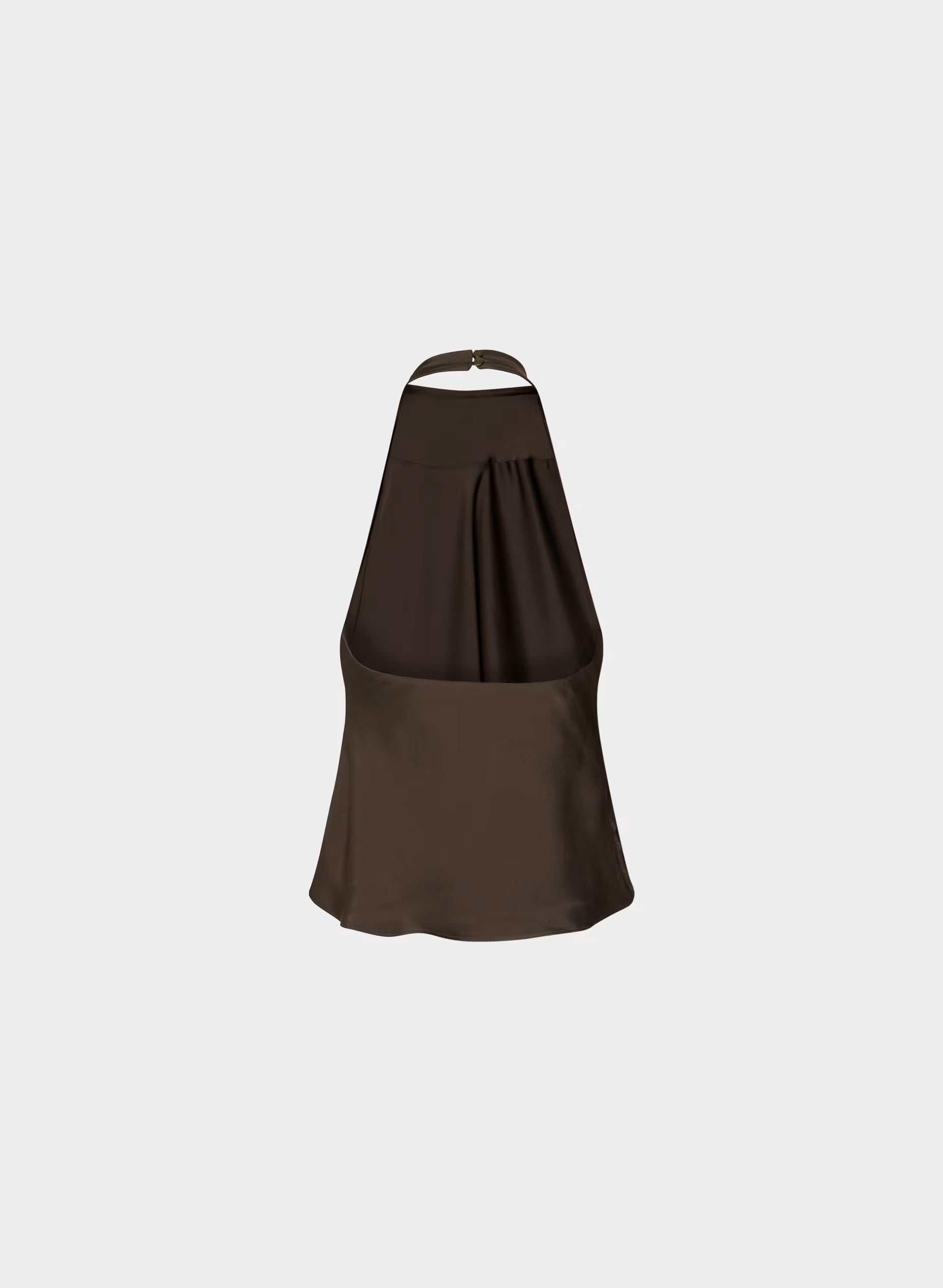 Audience Satin Halter Top - RICH MOCHA BROWN