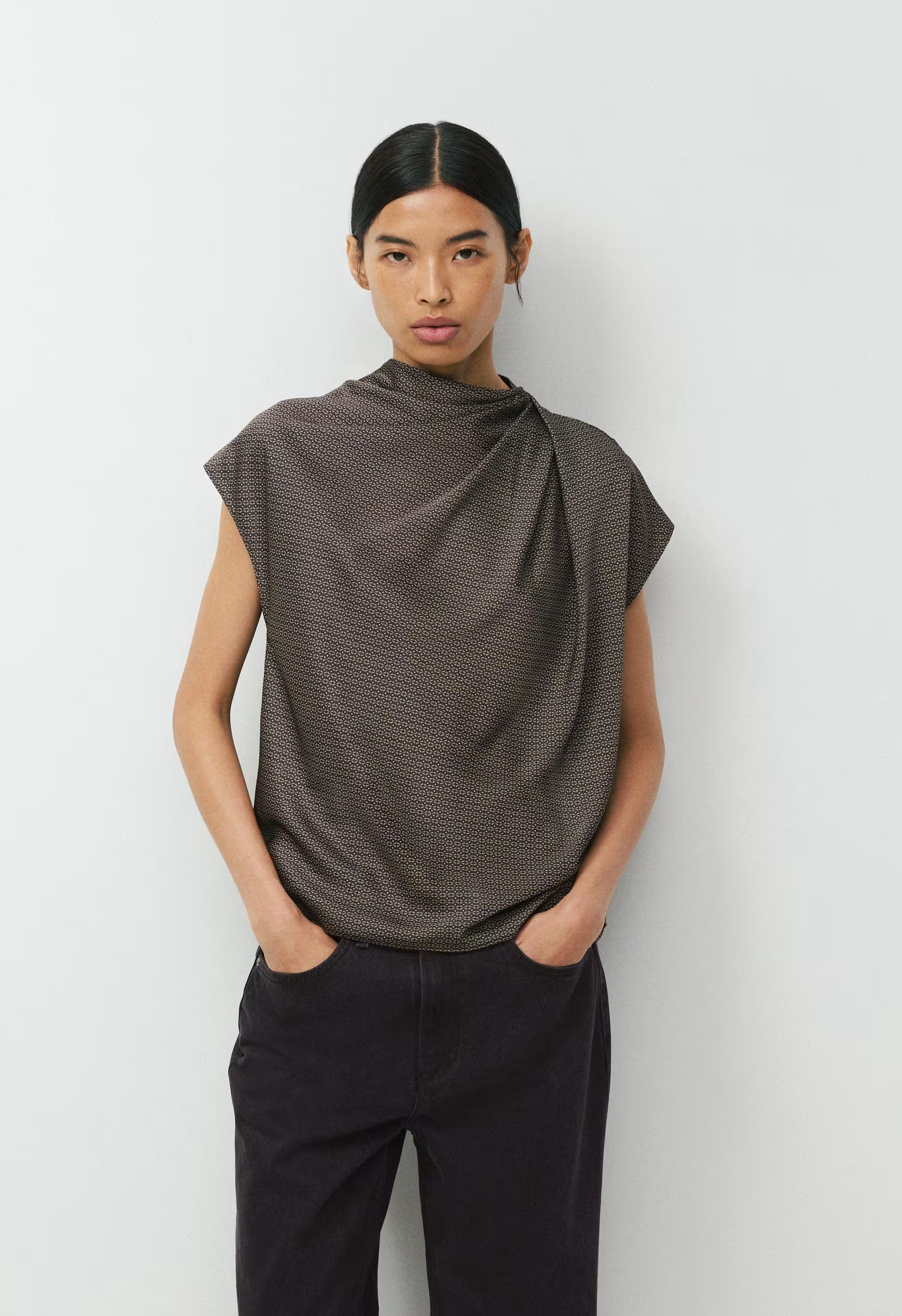 Nominee Satin Blouse - CACAO NB BRWN/SSD CRM