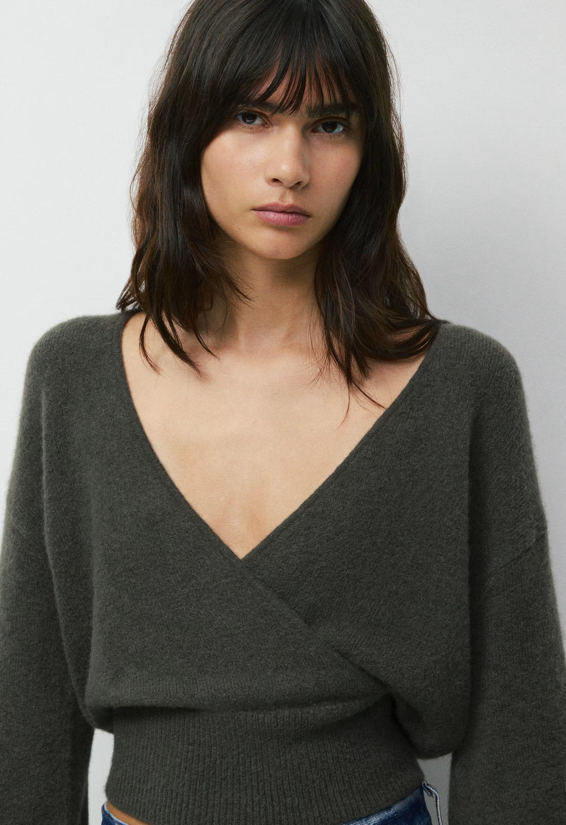 SoftSpoke™ Dear Wrap Sweater - FLINT GREEN