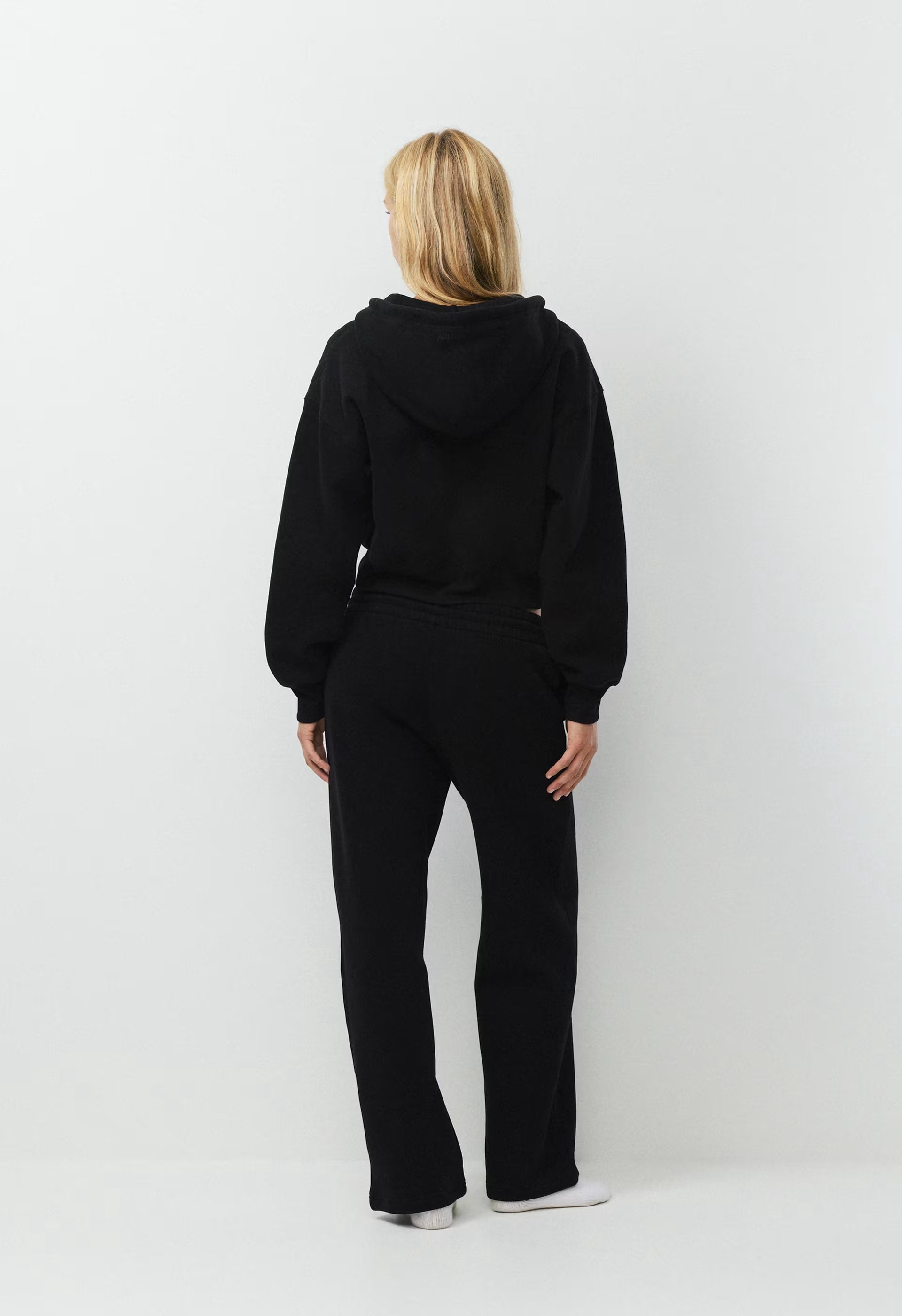Cozy Sweatfleece Boyfriend Boxy Zip Hoodie - BLACK