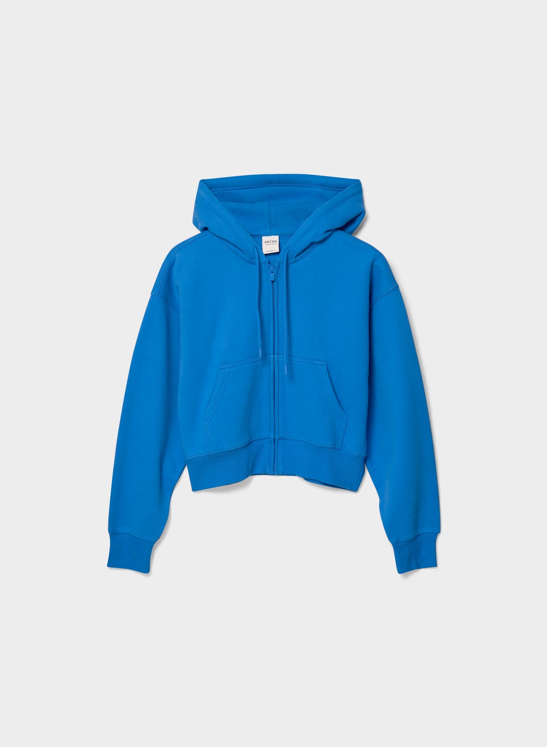 Cozy Sweatfleece Boyfriend Boxy Zip Hoodie - LAZULI BLUE
