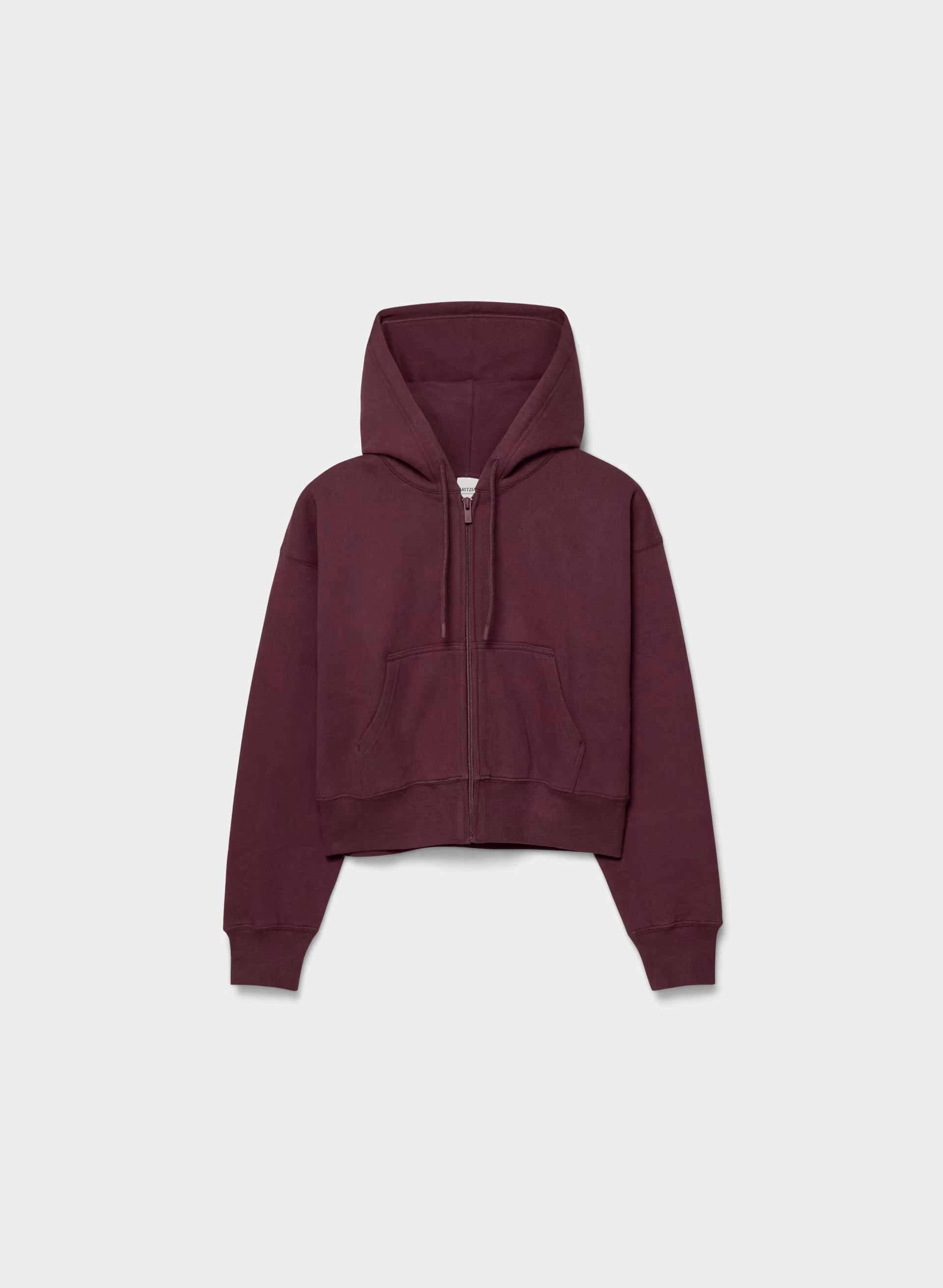 Cozy Sweatfleece Boyfriend Boxy Zip Hoodie - GALA PLUM