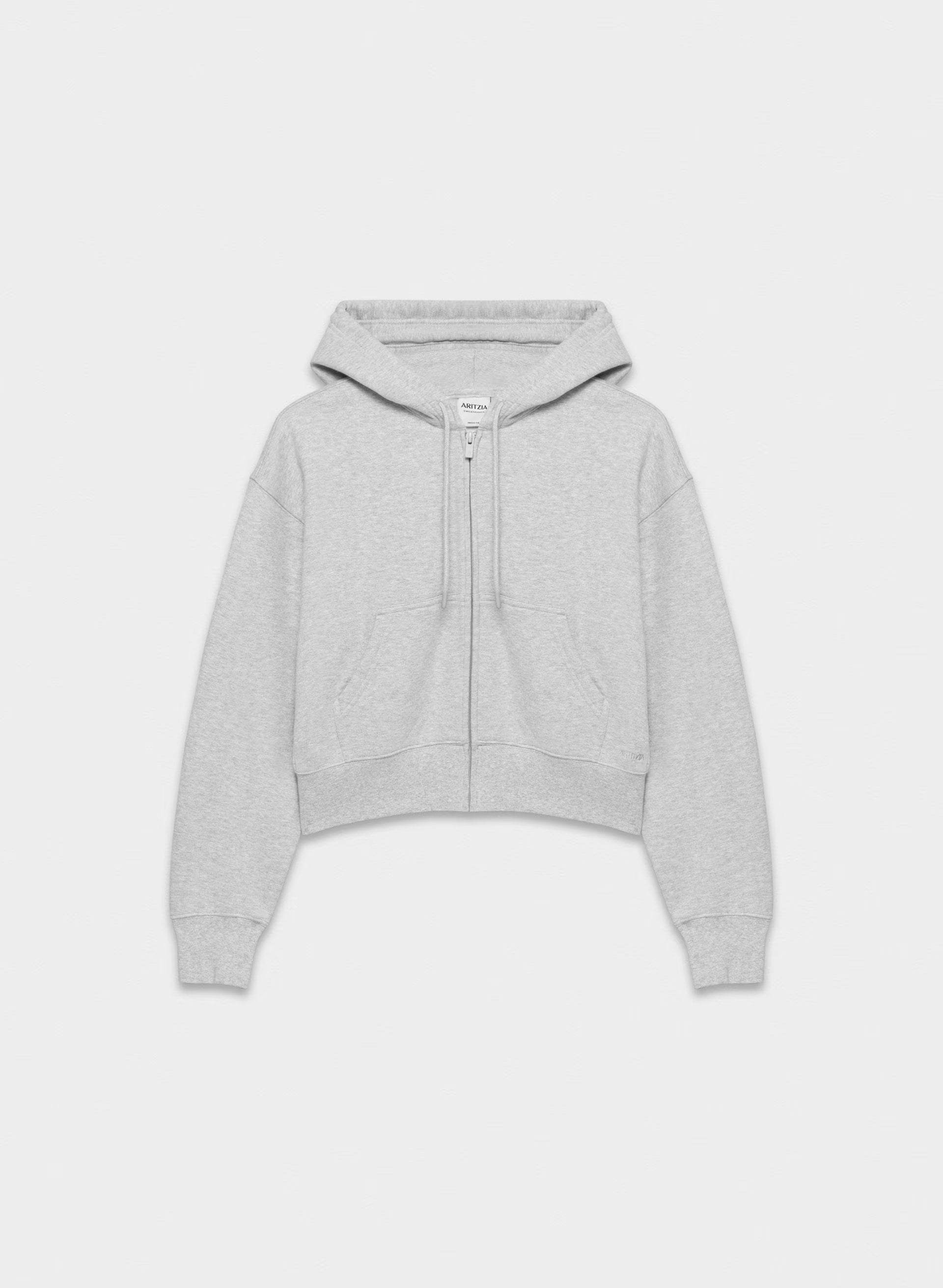 Cozy Sweatfleece Boyfriend Boxy Zip Hoodie - HEATHER CHROME