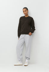 Cozy Sweatfleece Perfect Crew Sweatshirt - CACAO NIB BROWN
